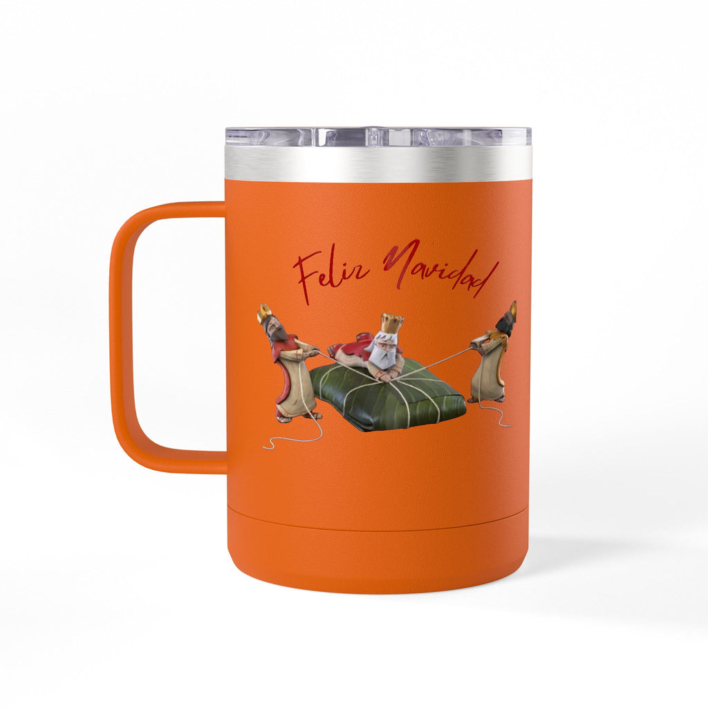 3 KINGS Holiday Travel Tumbler — 'Feliz Navidad' Dachshund Santa Design Coffee Cup for Fun Celebrations