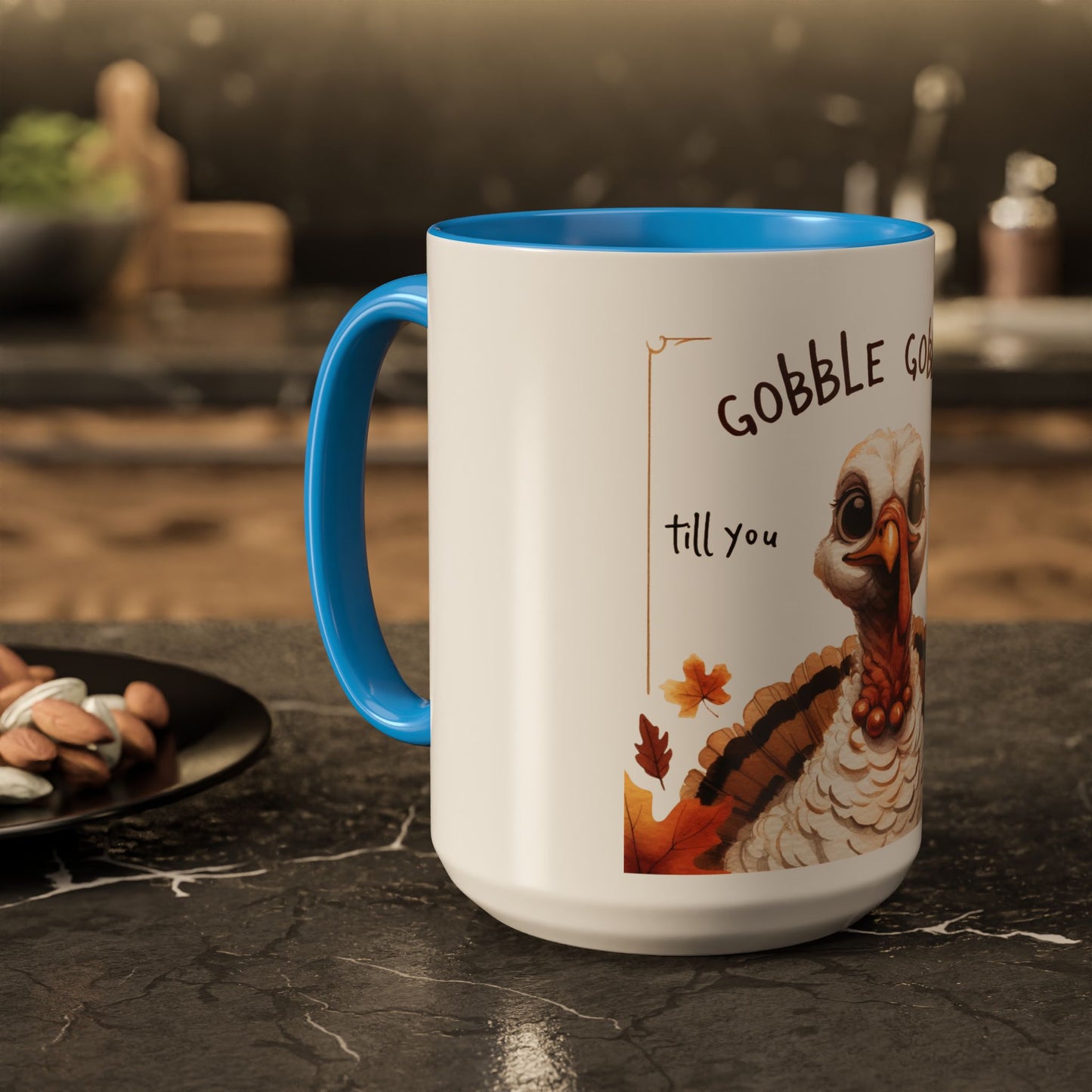 Mix cozy, aesthetic, and autumn-inspired sayings 🍁 Whimsical Thanksgiving Mug - Gobble Gobble Design