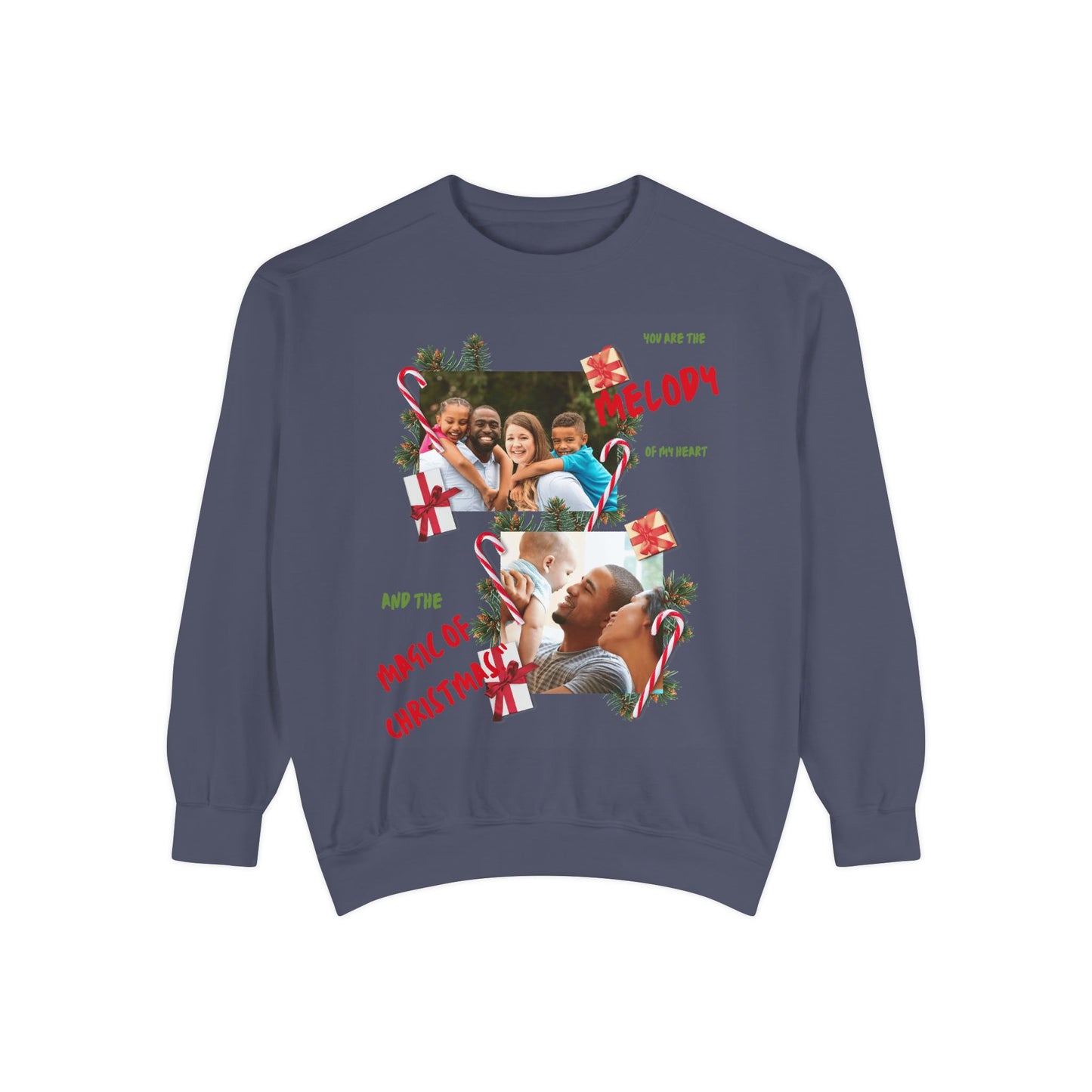 Personalized Christmas Photo Sweatshirt – “You Are the Melody” Holiday Crewneck