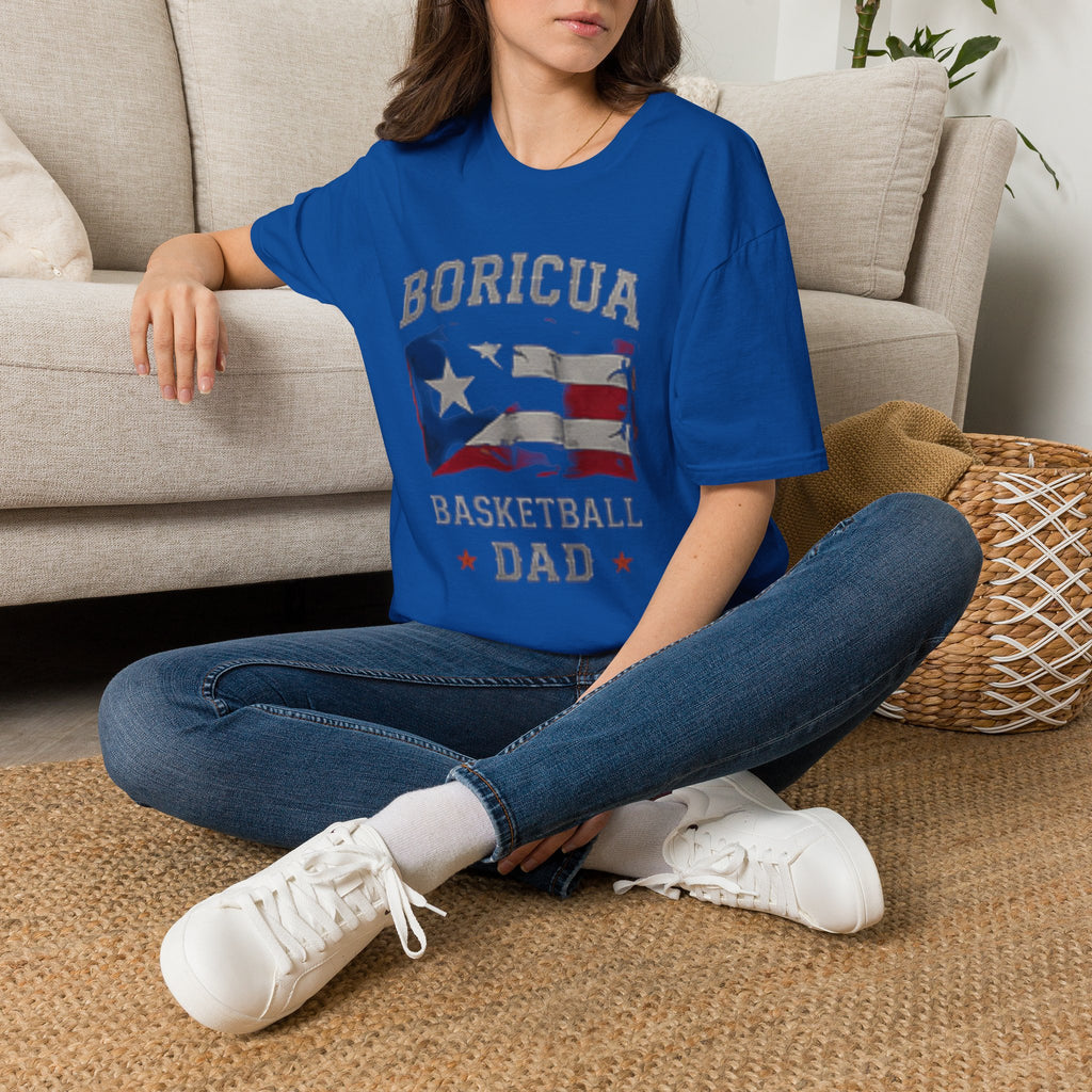 Boricua Basketball Dad T-Shirt — Puerto Rican Flag Pride Tee