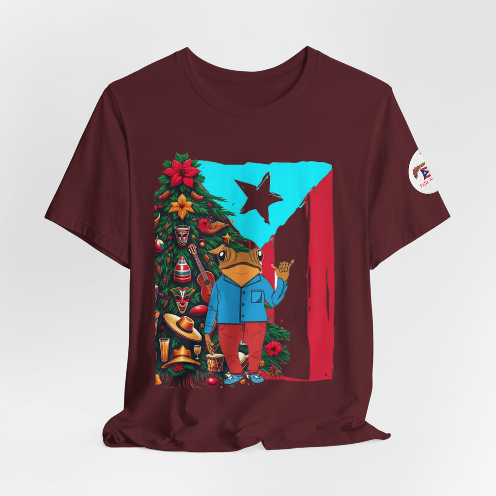 Puerto Rico Holiday T-Shirt  Coquí by Christmas Tree Graphic Puerto Rico’s Navidades