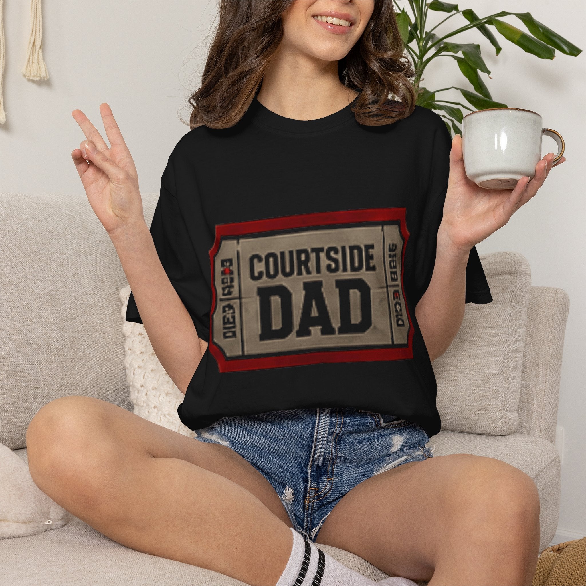 Courtside Dad T-Shirt — Vintage Ticket-Style Basketball Dad Tee