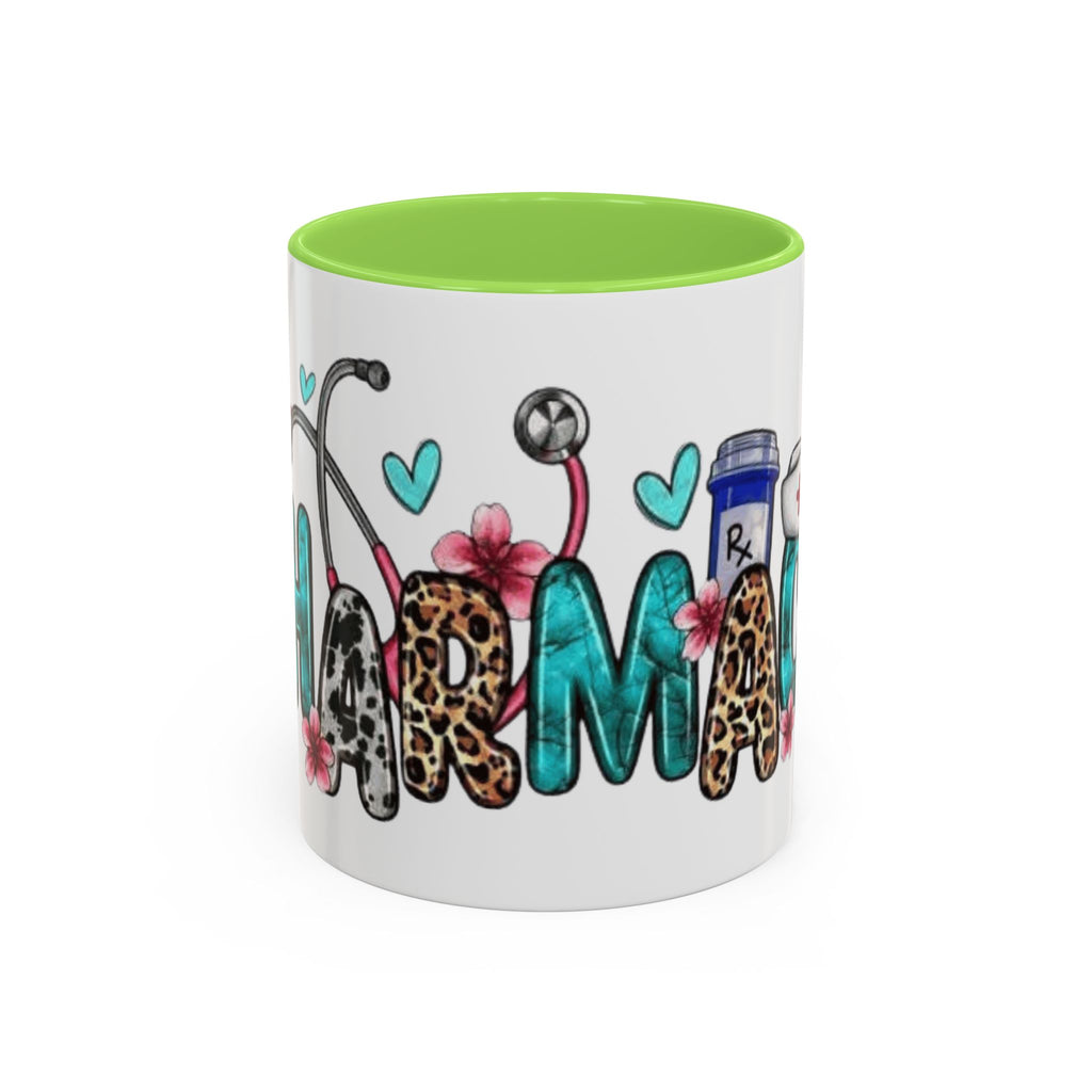Pharmacy Nurse Coffee Mug — Cute Leopard & Teal Medical Design (11oz/15oz)Christmas mug for all healthcare heroes
