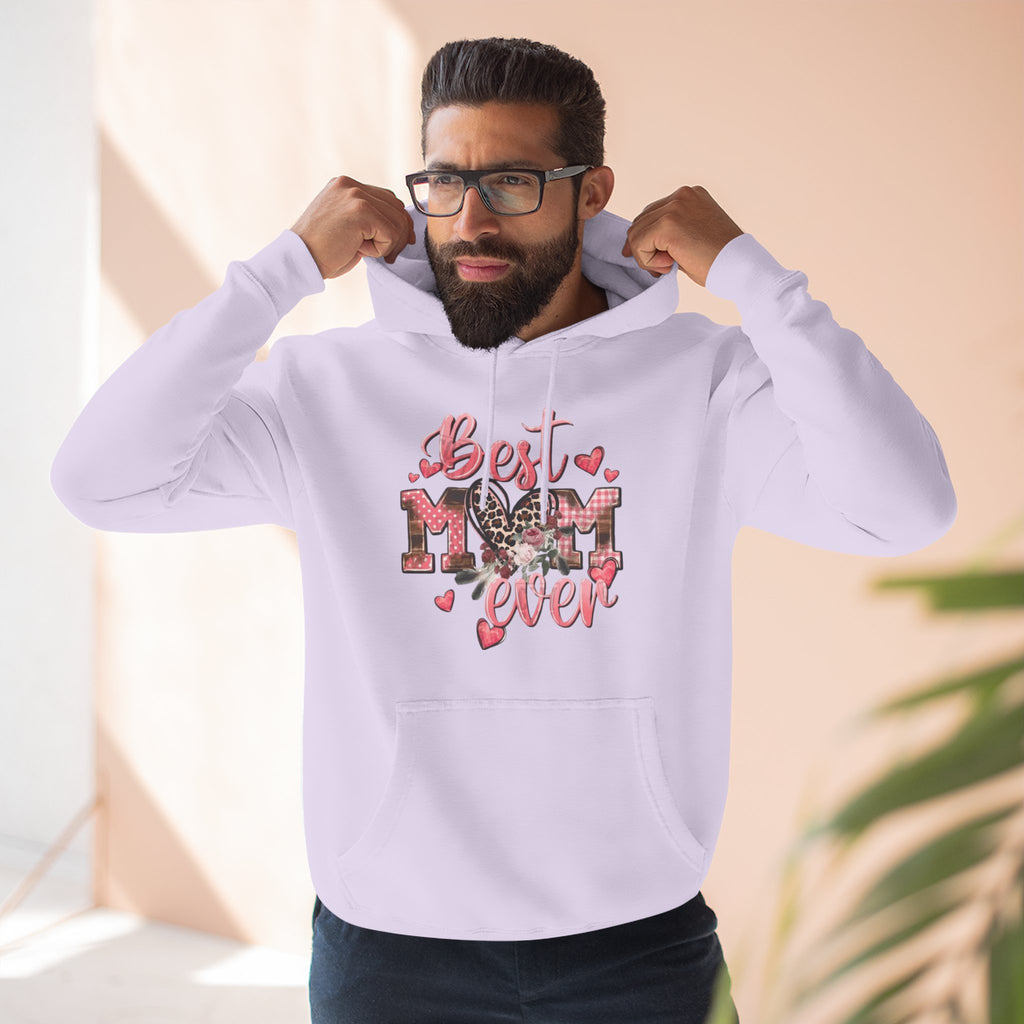 Best Mom Ever Hoodie  Leopard Heart Mother's Day Pullover