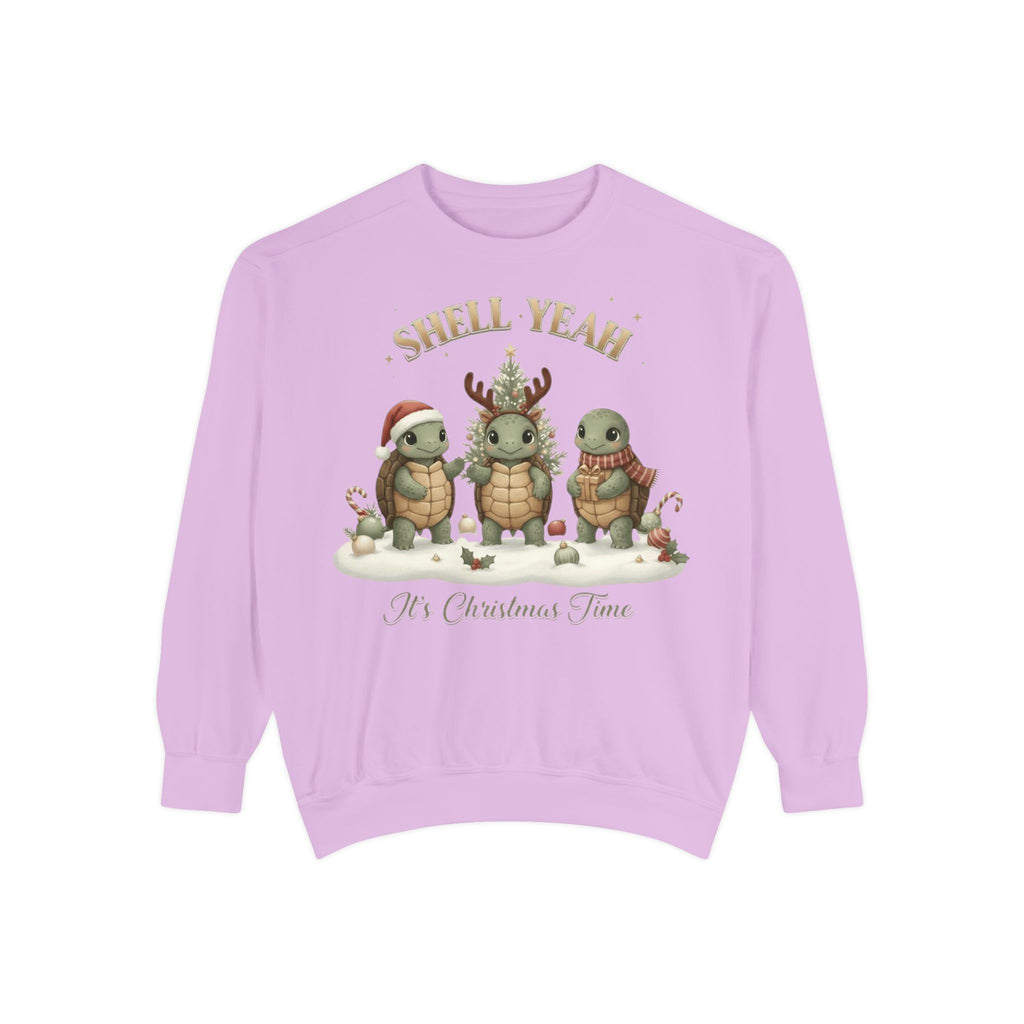 Christmas Turtle Sweatshirt  "Shell Yeah, It’s Christmas Time" Holiday Pullover