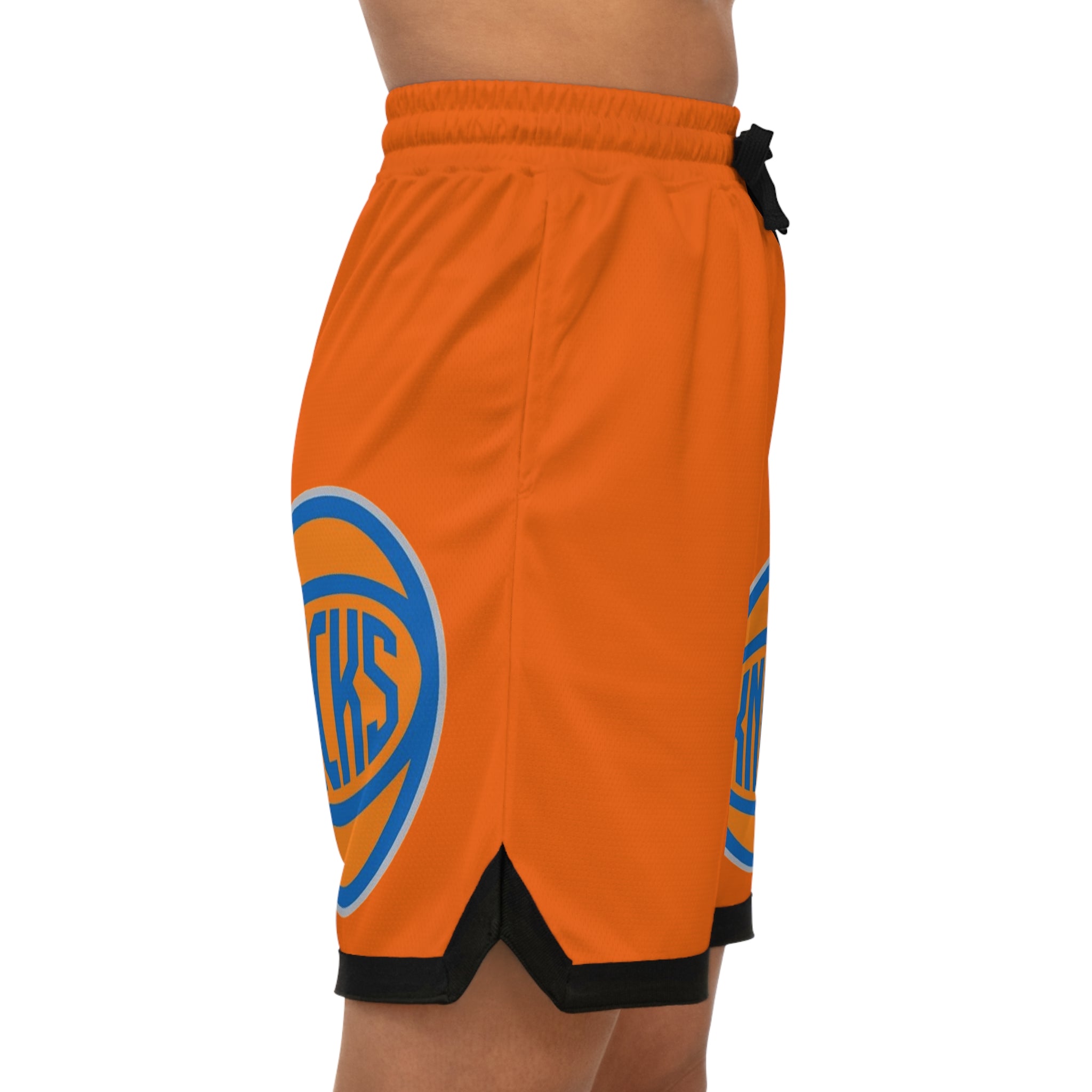 NY-KBasketball Shorts — Orange Athletic Rib Game Shorts