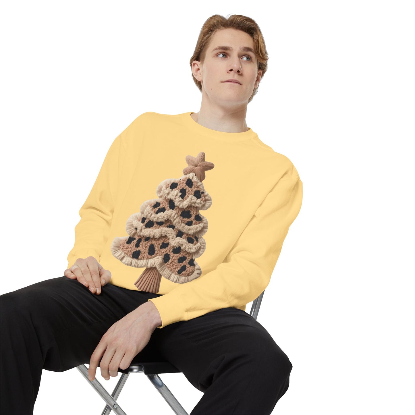 Leopard Knit Christmas Tree Sweatshirt unique festive designs and joyful