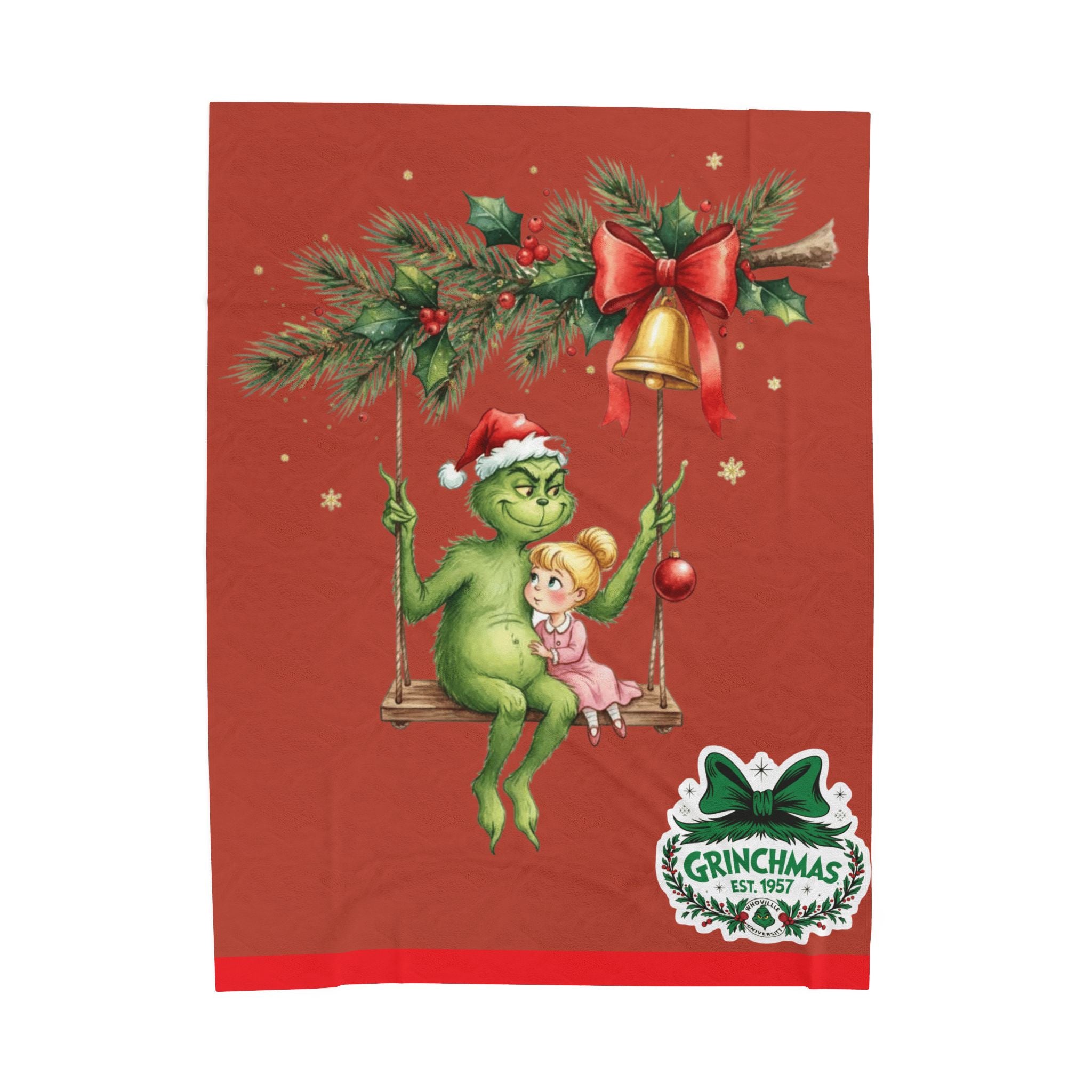 “Winter Wonderland Cartoon Fleece Blanket Grinchmas Velveteen Plush Blanket Holiday Grinch & Cindy Lou Cozy Throw