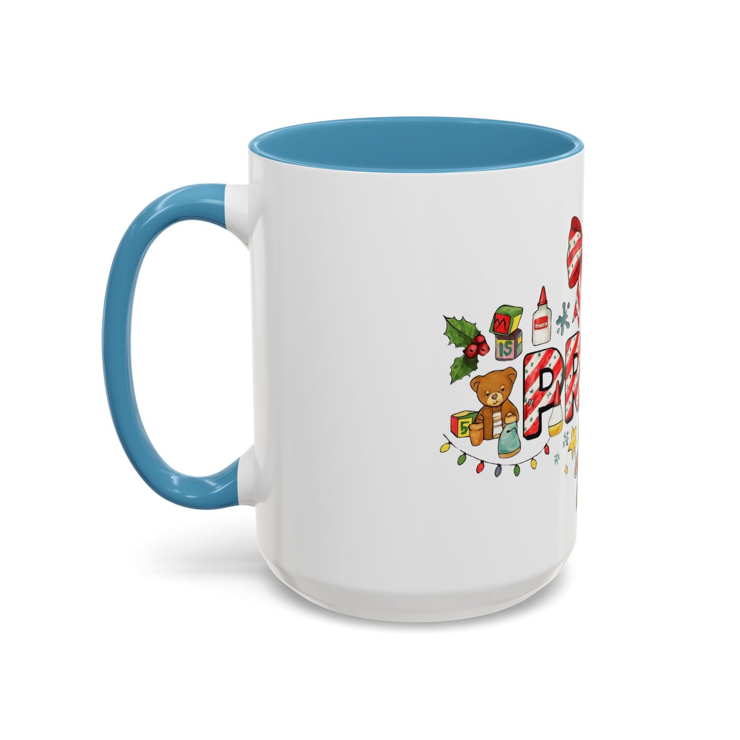 Holiday Teacher Coffee Mug 'PRE-K' Festive Gingerbread & Candy Cane Design (11/15oz) School Staff Christmas Mug Collection