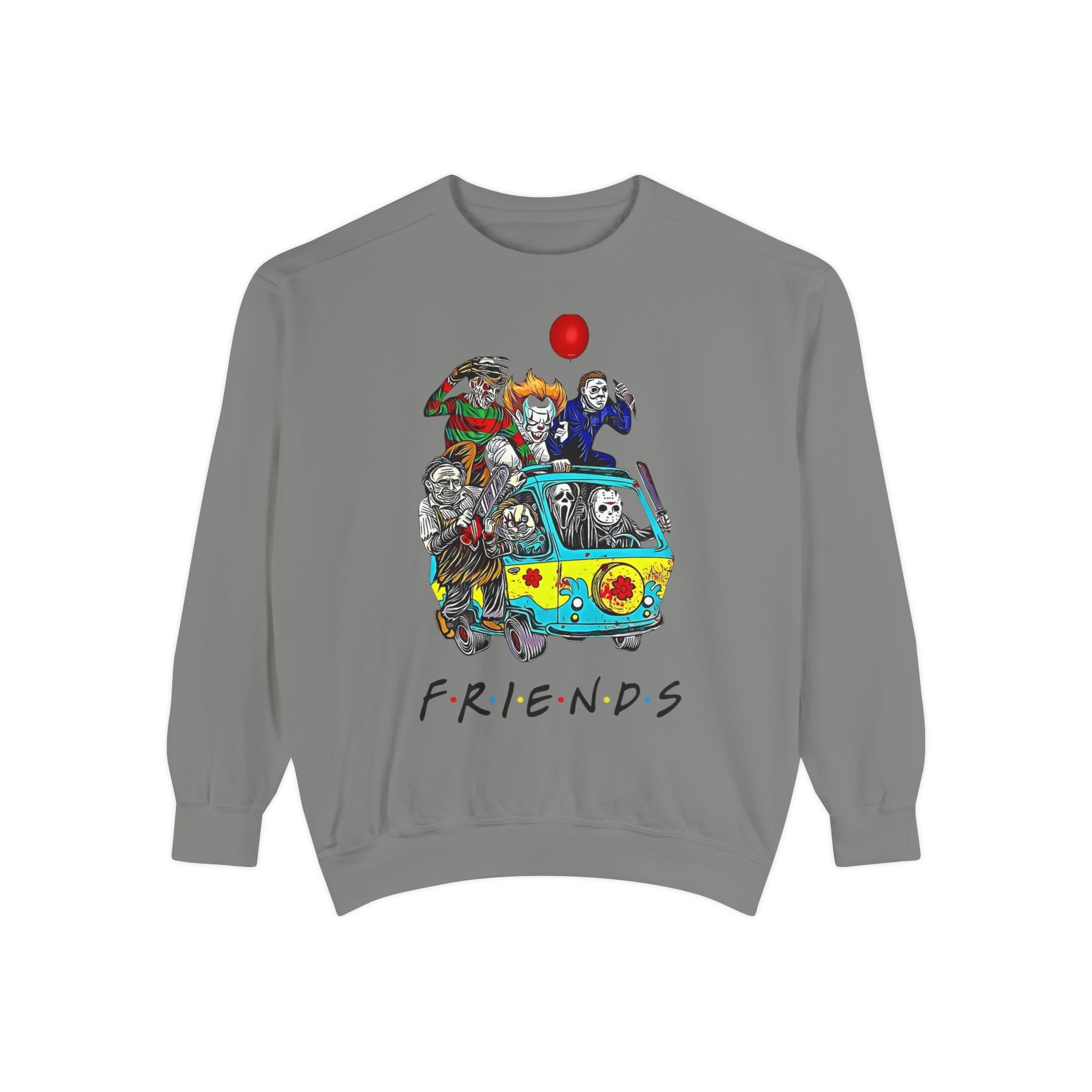Friends-Inspired Unisex Garment-Dyed Sweatshirt, Cozy Casual Wear, Unique Graphic Sweatshirt, Perfect Gift, Everyday Style