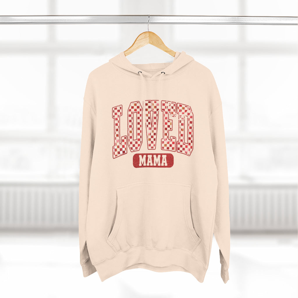 Hoodie  Loved Mama Checkerboard Graphic Hoodie