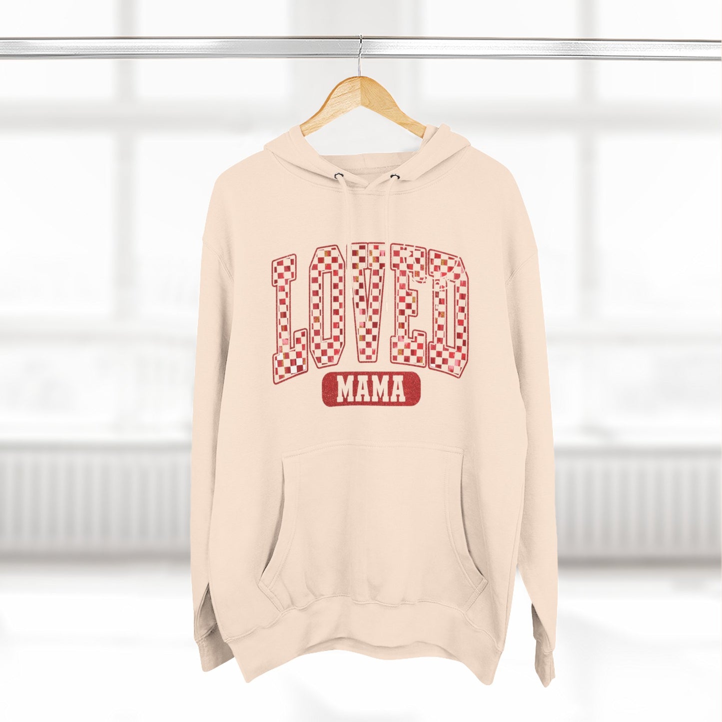 Hoodie  Loved Mama Checkerboard Graphic Hoodie