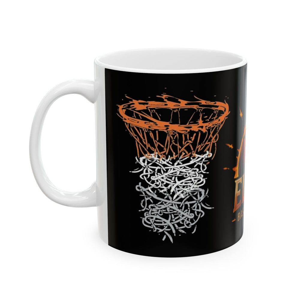 Elite Basketball Ceramic Mug – Fiery Basketball Team Coffee Cup (11oz & 15oz)