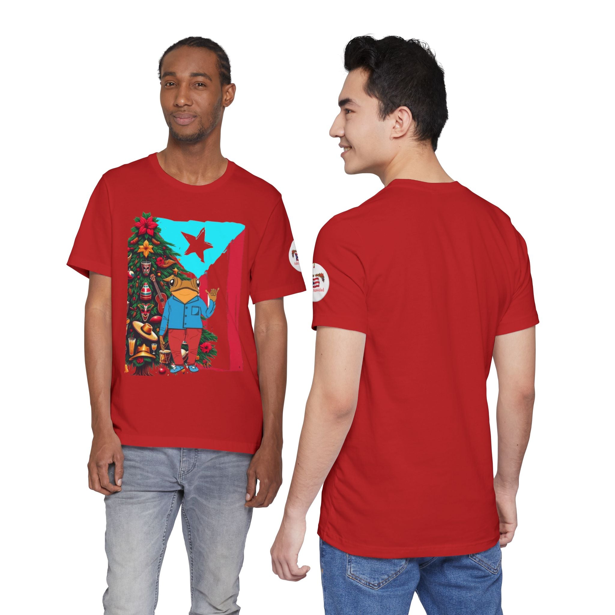 Puerto Rico Holiday T-Shirt  Coquí by Christmas Tree Graphic Puerto Rico’s Navidades