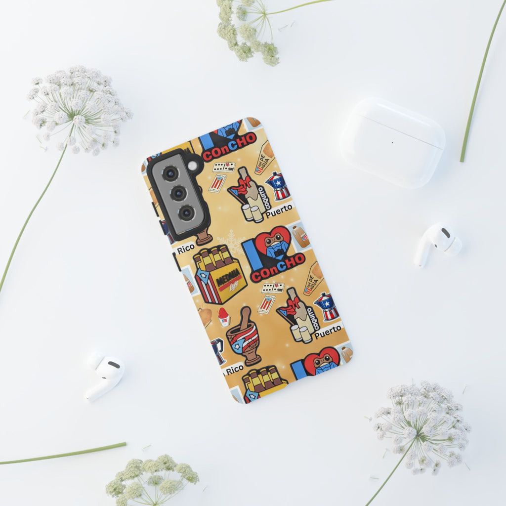 Puerto Rico Sticker Collage Tough Case  ‘I  Concho’ Pattern Phone Case