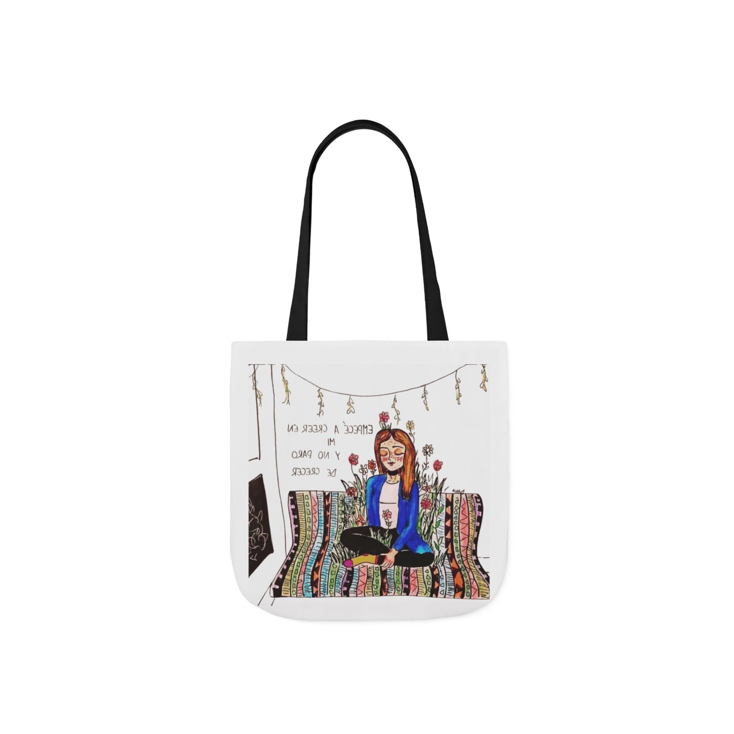 Lleva inspiración contigo a donde vayas Bohemian Style Canvas Tote Bag, Inspirational Art, Ideal for Gifts, Eco-Friendly Shopping, Beach Days, Travel Adventures