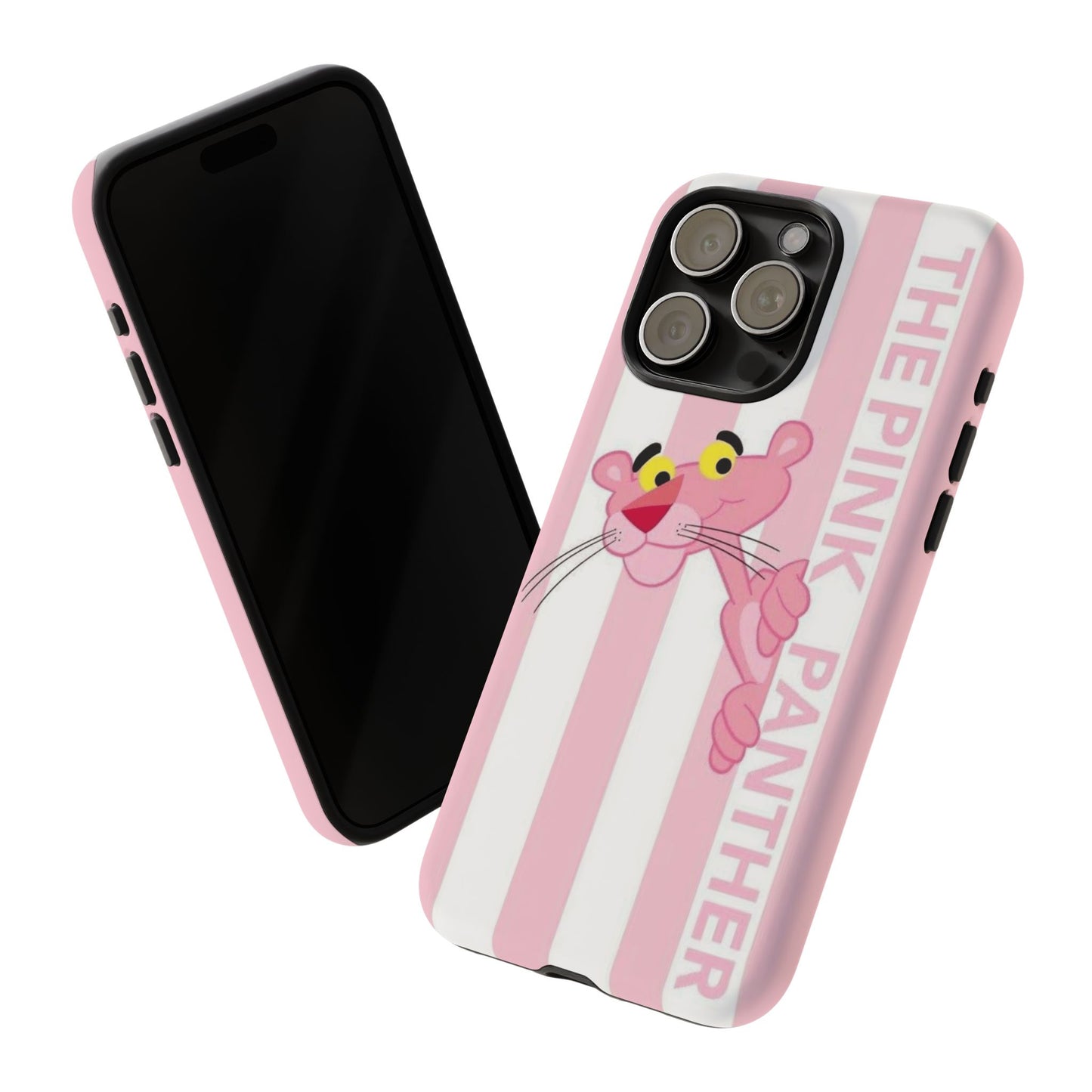 Pink Panther Tough Case Retro Striped Phone Case with "The Pink Panther" Design
