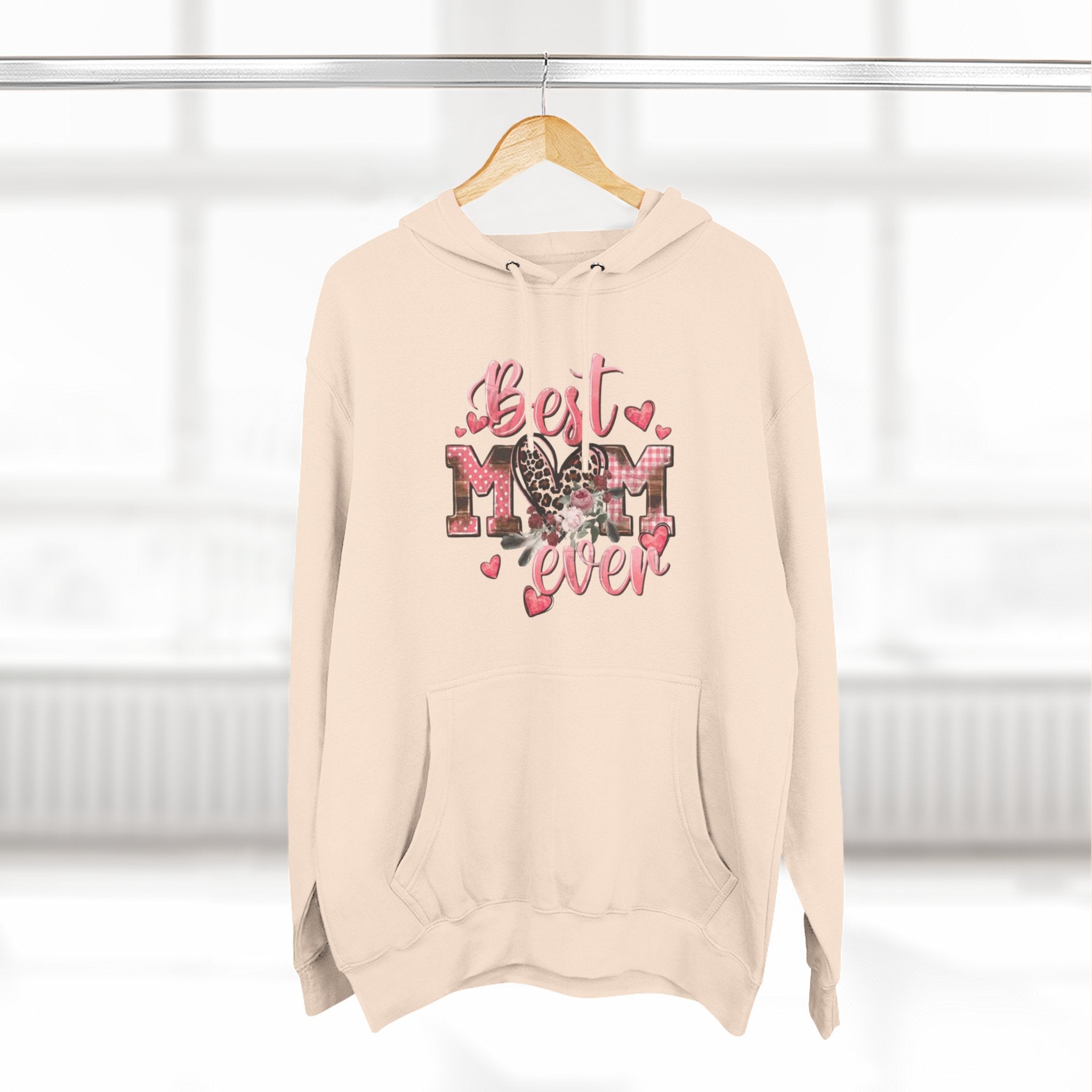 Best Mom Ever Hoodie  Leopard Heart Mother's Day Pullover