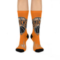 Basketball-Inspired Pattern Crew Socks — Retro Sports Sublimation Socks NY-K