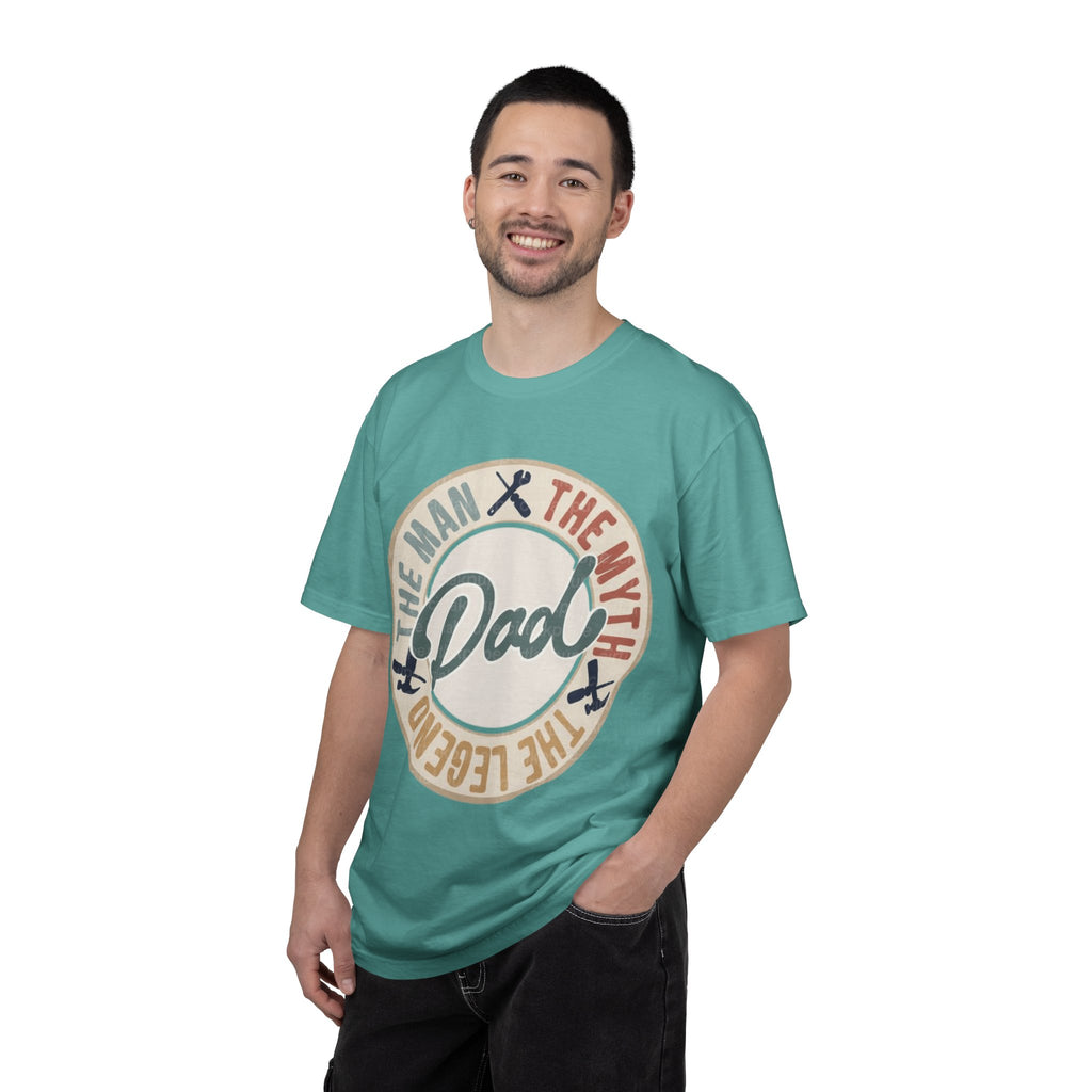 Dad Retro Badge T-Shirt — “Dad: The Man, The Myth, The Legend” Father’s Day Tee