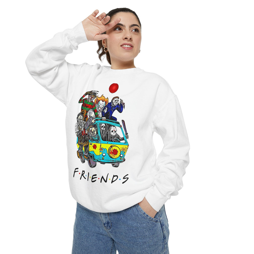 Friends-Inspired Unisex Garment-Dyed Sweatshirt, Cozy Casual Wear, Unique Graphic Sweatshirt, Perfect Gift, Everyday Style