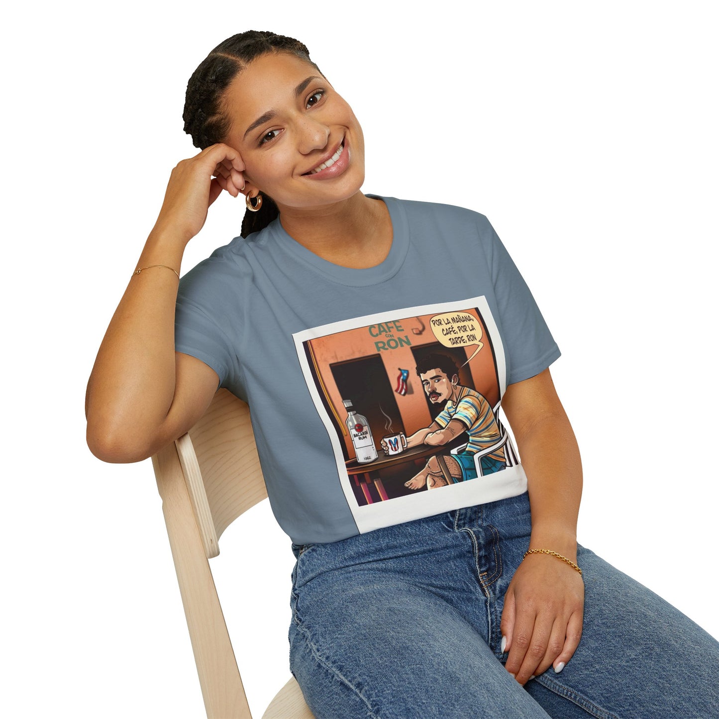 POR LA MANANA CAFE  Coffee Lovers, Casual Wear, Unisex Fashion Proud Puerto Rican Tee  Puerto Rican Heritage Shirt