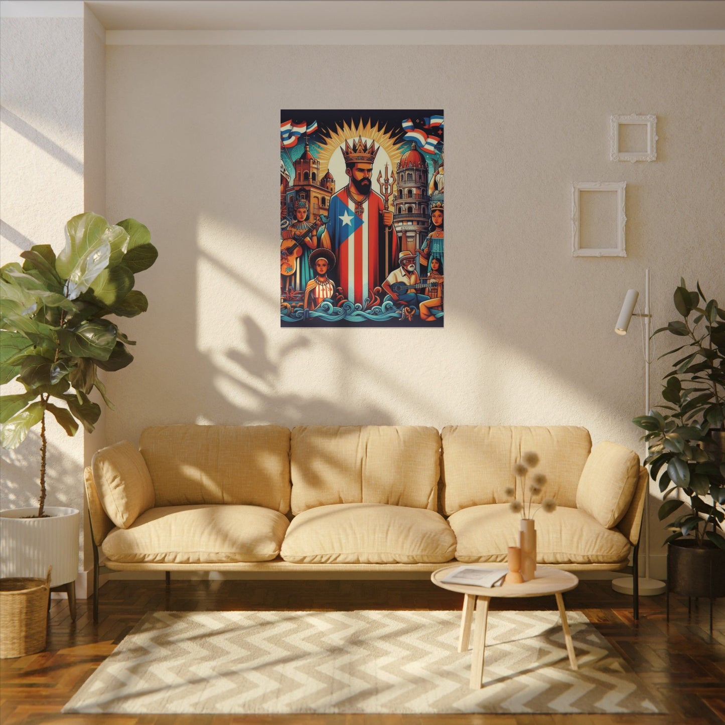 Vibrant Puerto Rican Art Canvas, Cultural Wall Decor, Celebration Decor, Unique Gift, Home Accent, Multi-Size