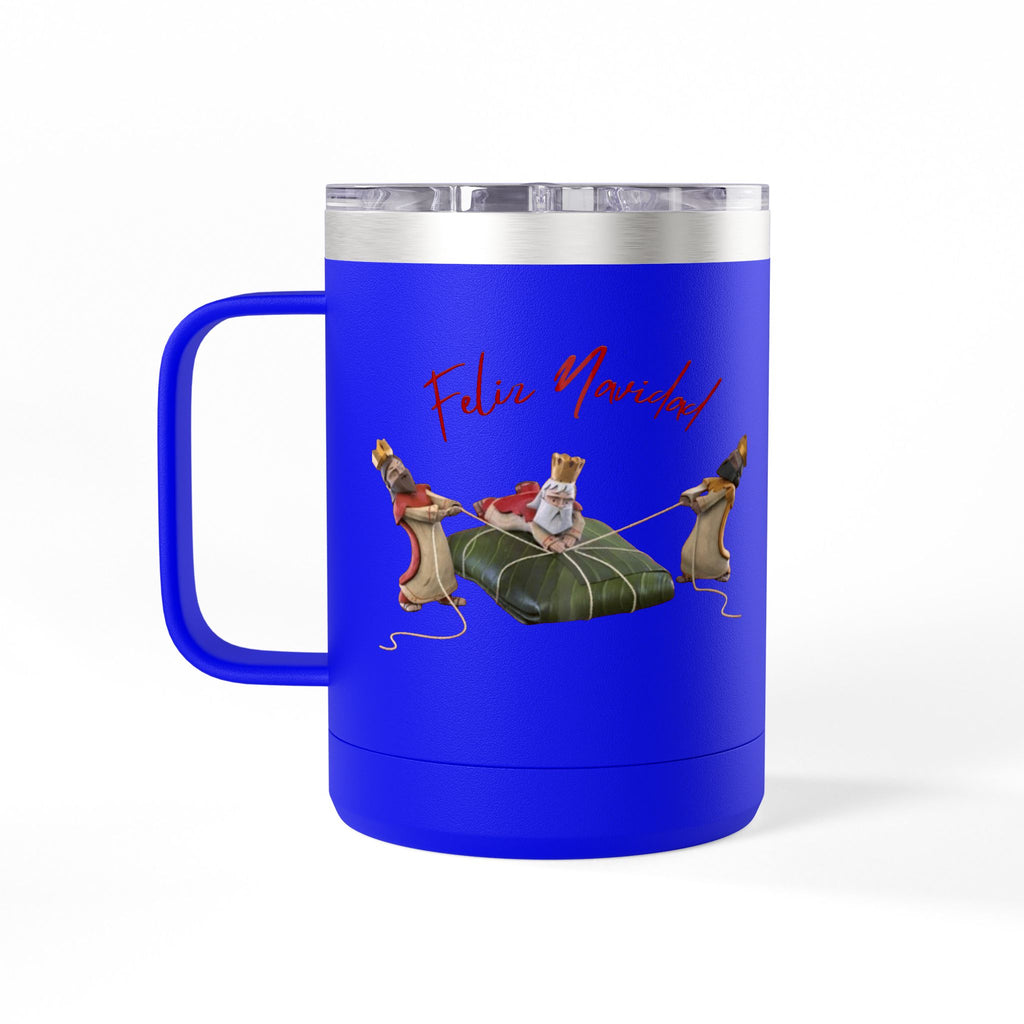 3 KINGS Holiday Travel Tumbler — 'Feliz Navidad' Dachshund Santa Design Coffee Cup for Fun Celebrations