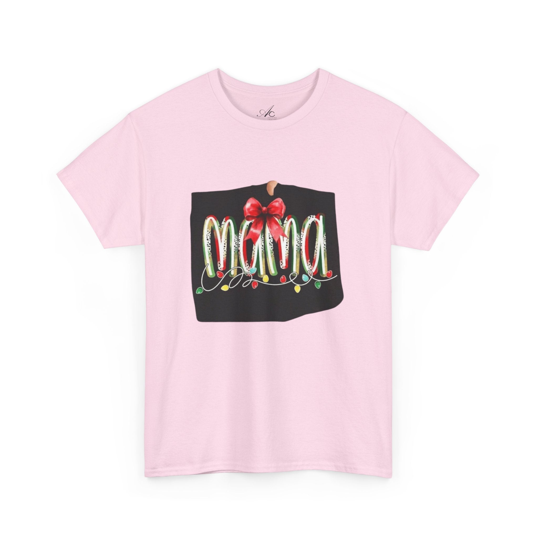 Festive Mama Tee, Cozy Holiday Shirt, Gift for Mom, Christmas T-Shirt, Unisex Cotton Tee