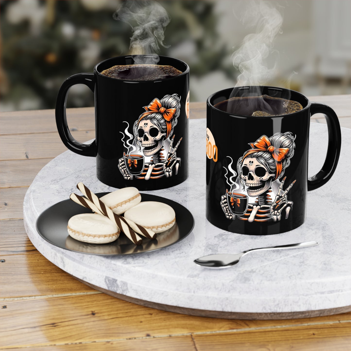 Halloween Skull Coffee Mug, Day of the Dead Cup, Spooky Drinkware, Gothic Home Decor, Gift for Coffee Lovers