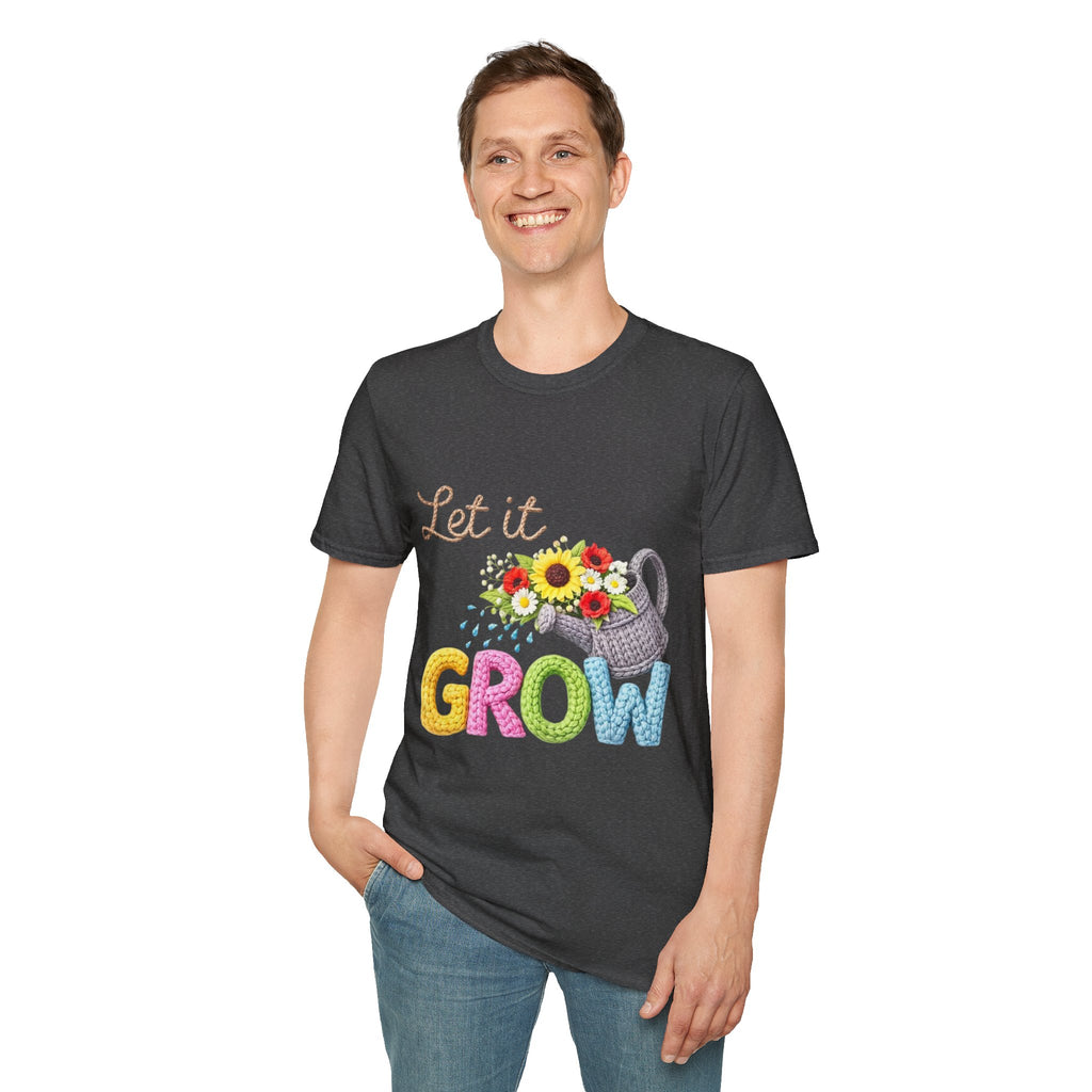 Let It Grow T-Shirt — Floral Watering Can Garden Tee