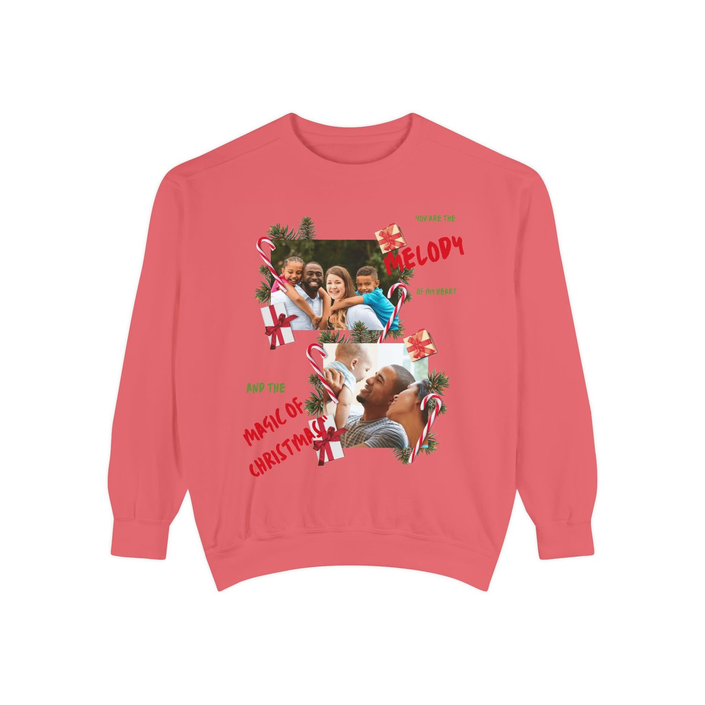 Personalized Christmas Photo Sweatshirt – “You Are the Melody” Holiday Crewneck