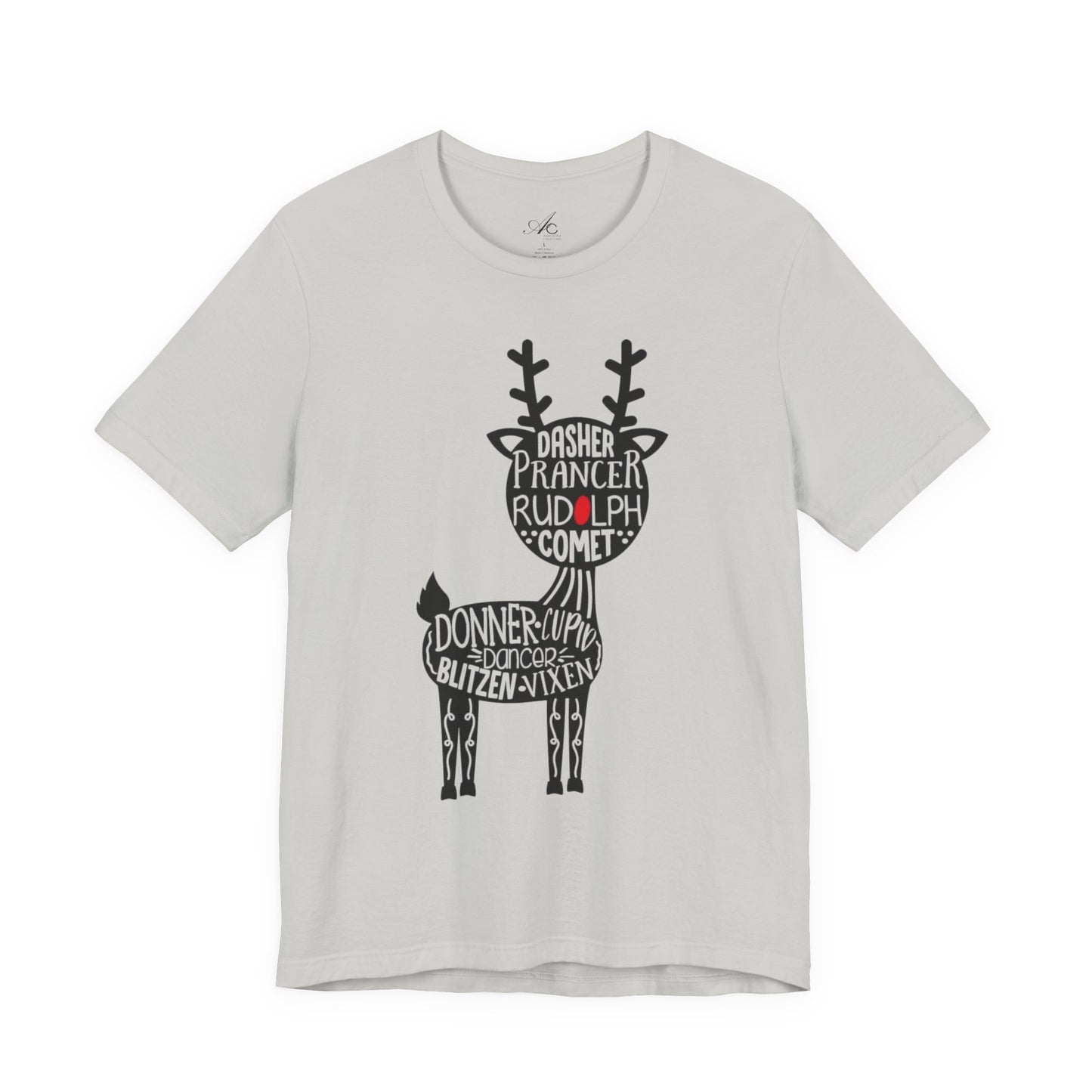 Christmas Reindeer Graphic Tee - Unisex Jersey Short Sleeve Shirt