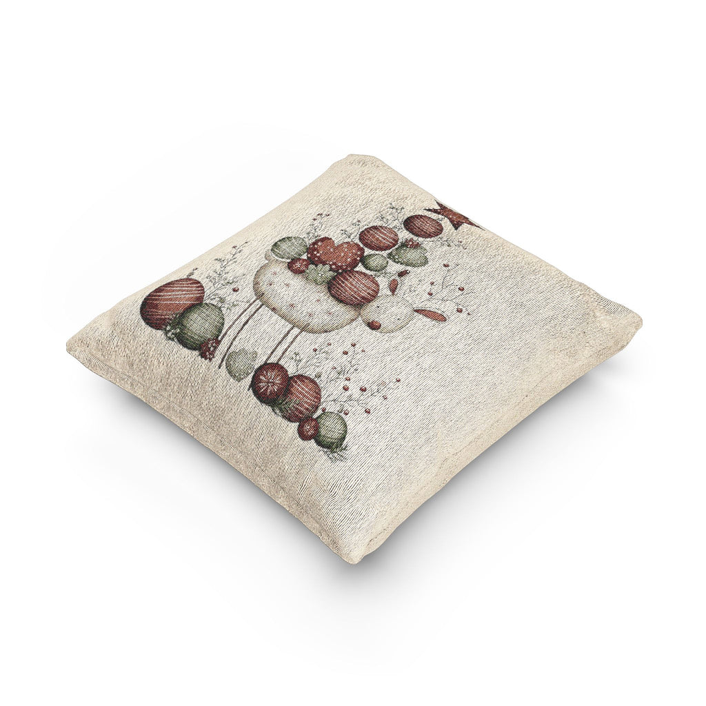 Rustic Holiday Fruit Tree Woven Pillow  Farmhouse Christmas Decor CHRISTMAS PILLOW DÉCOR