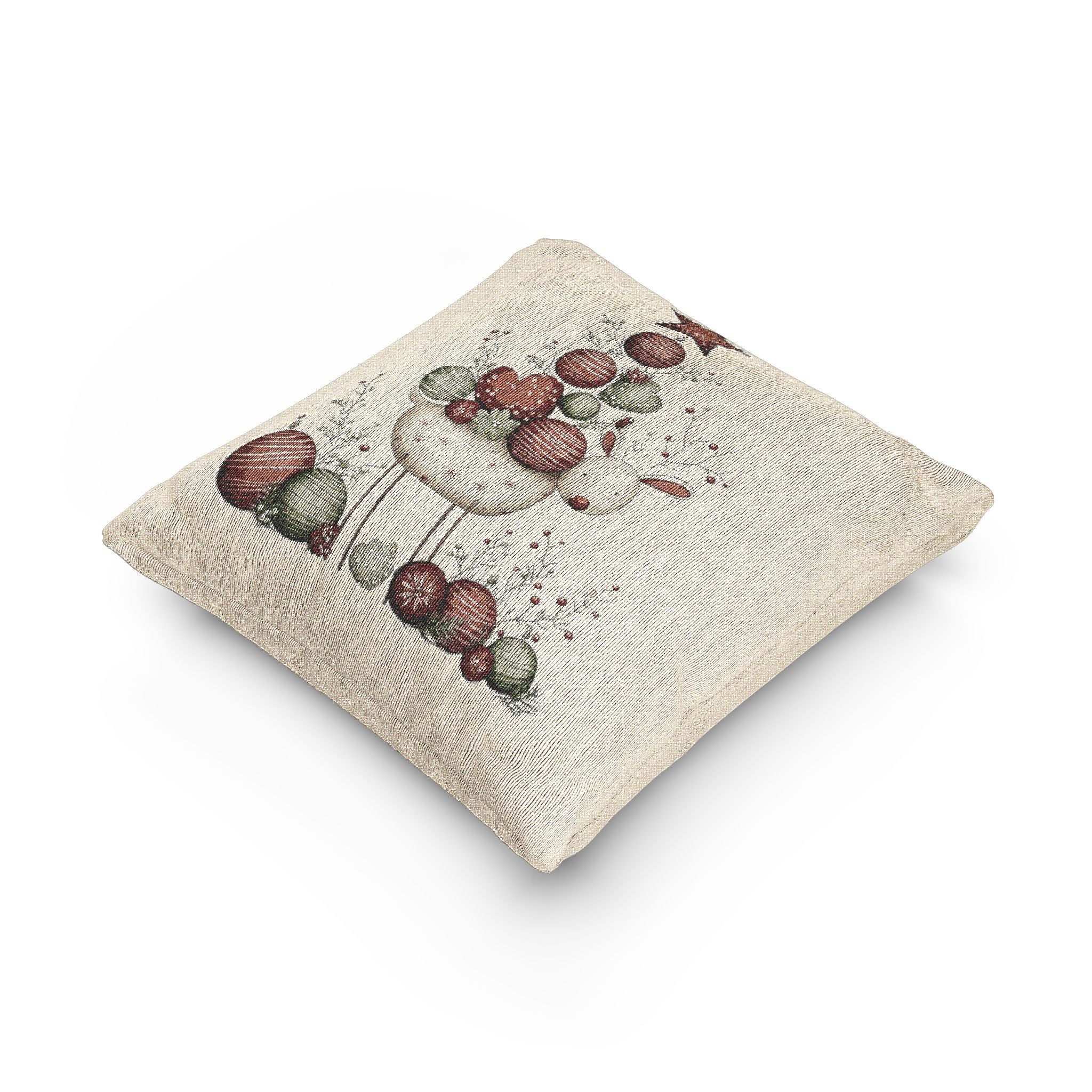 Rustic Holiday Fruit Tree Woven Pillow  Farmhouse Christmas Decor CHRISTMAS PILLOW DÉCOR