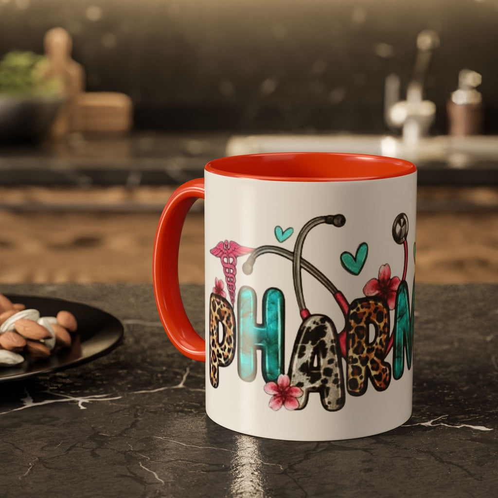 Pharmacy Nurse Coffee Mug — Cute Leopard & Teal Medical Design (11oz/15oz)Christmas mug for all healthcare heroes