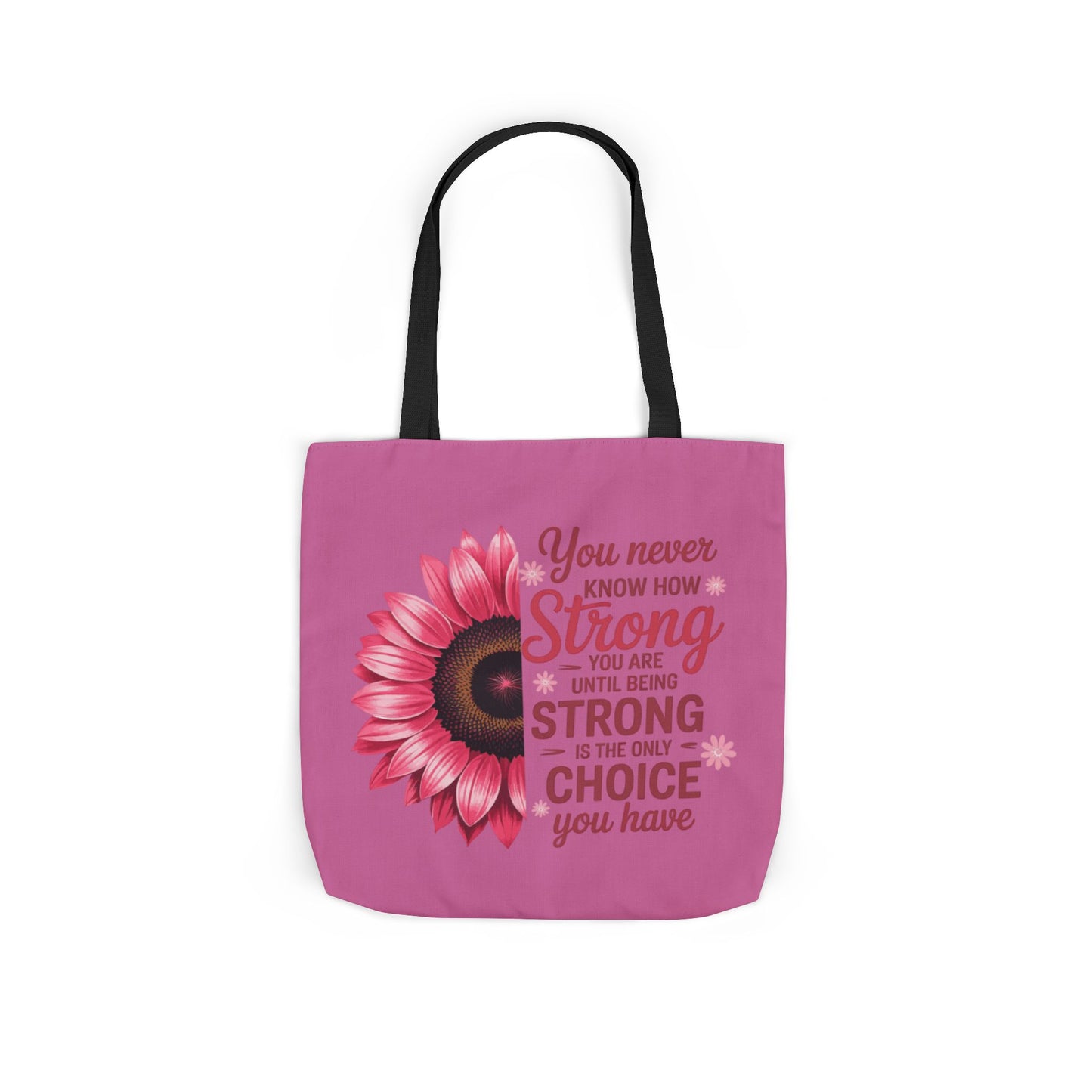 Cancer Survivor Hope Collection Inspirational Canvas Tote Bag with Floral Design