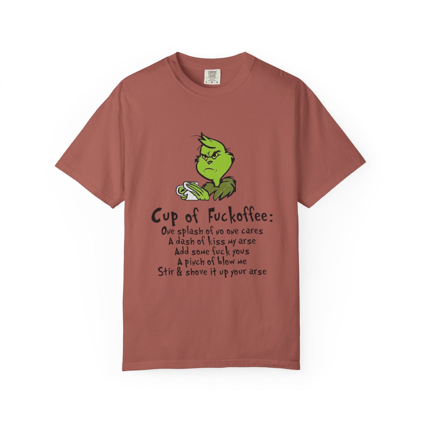 Holiday Graphic Tees  Cozy Festive Wear Funny Grinch-Inspired Unisex T-Shirt Cup of Fuckoffee