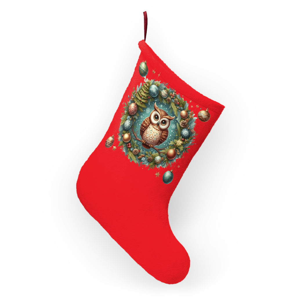Christmas Stocking with Skull Design Charming Christmas Owl Stocking, Holiday Decor, Festive Christmas Gift, Personalized Stocking, Winter Home Decoration