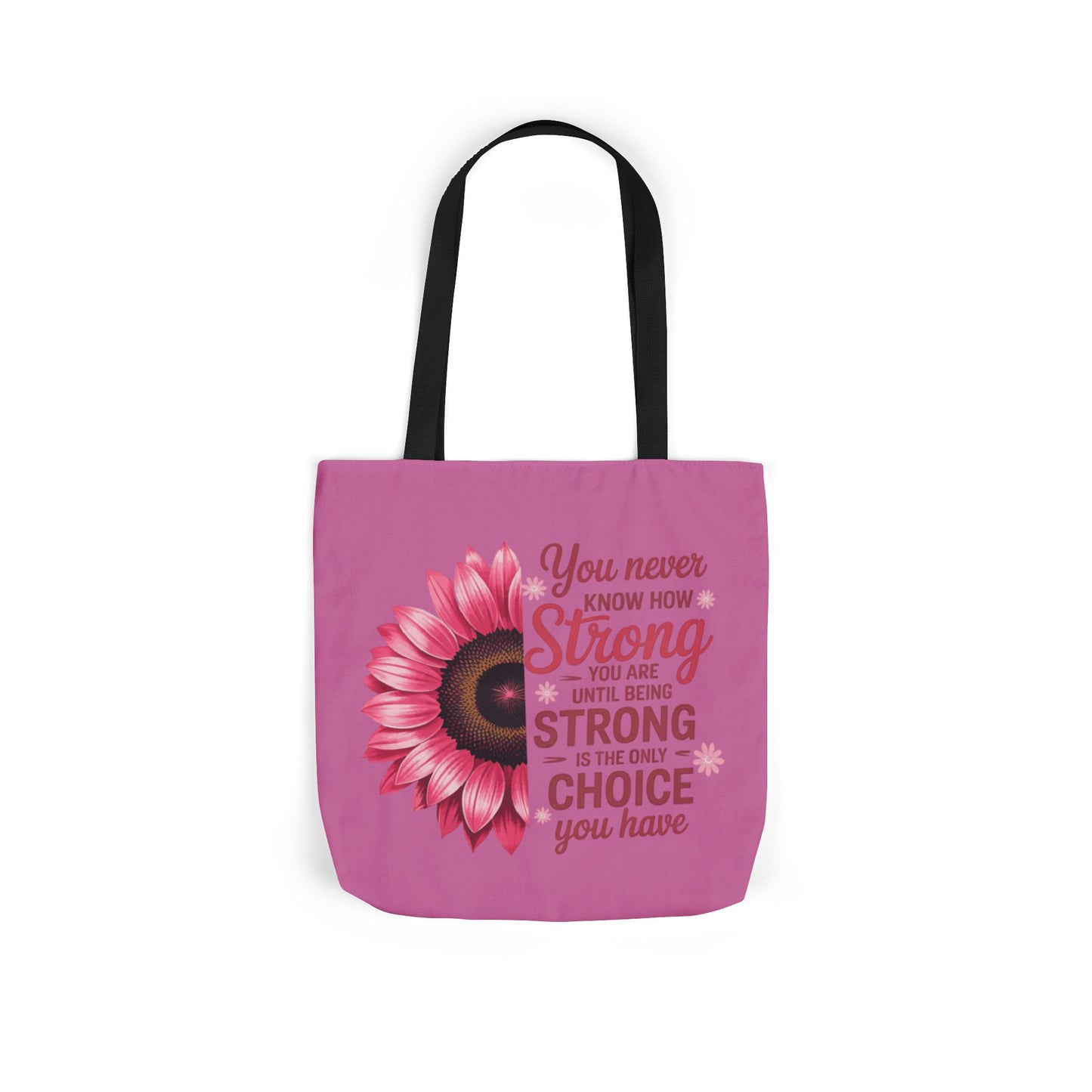 Cancer Survivor Hope Collection Inspirational Canvas Tote Bag with Floral Design