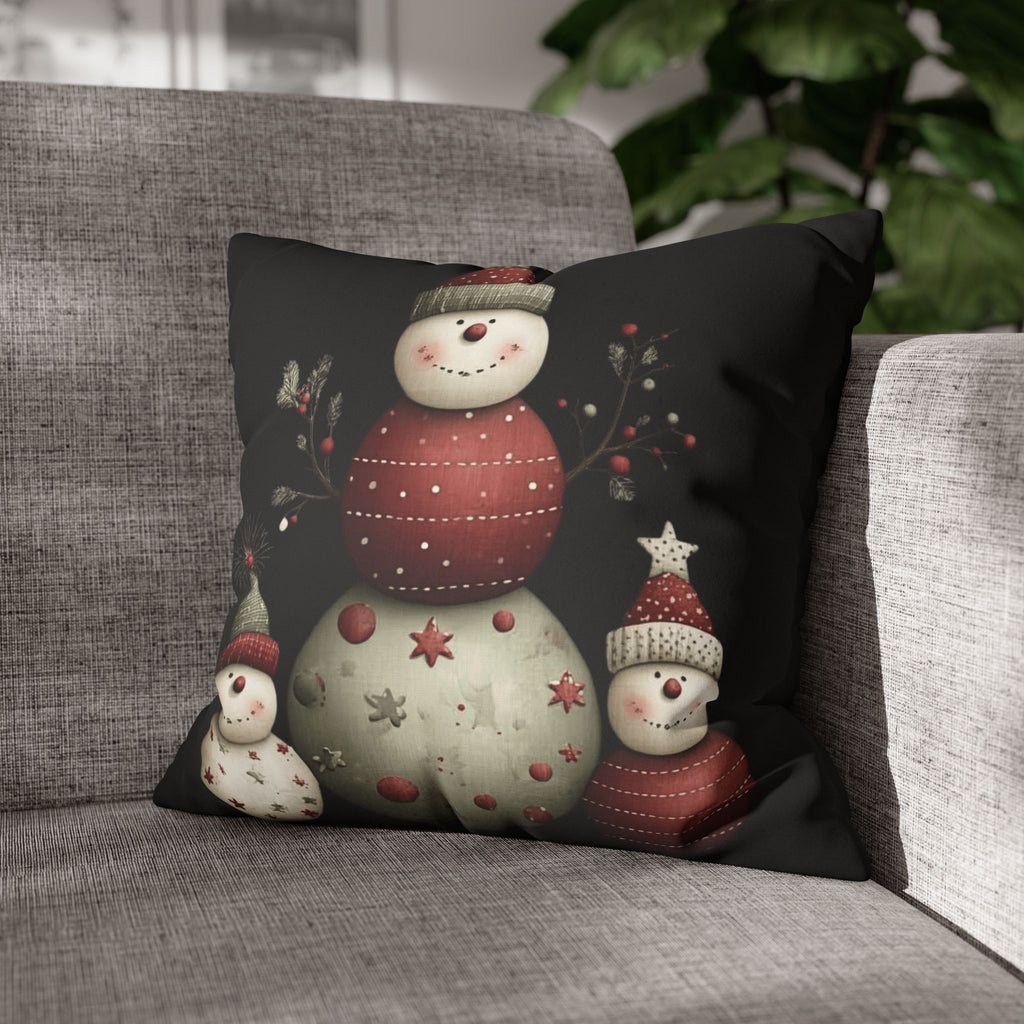 Christmas Snowman Pillowcase — Faux Suede Holiday Throw Pillow Cover CHRISTMAS PILLOW DÉCOR