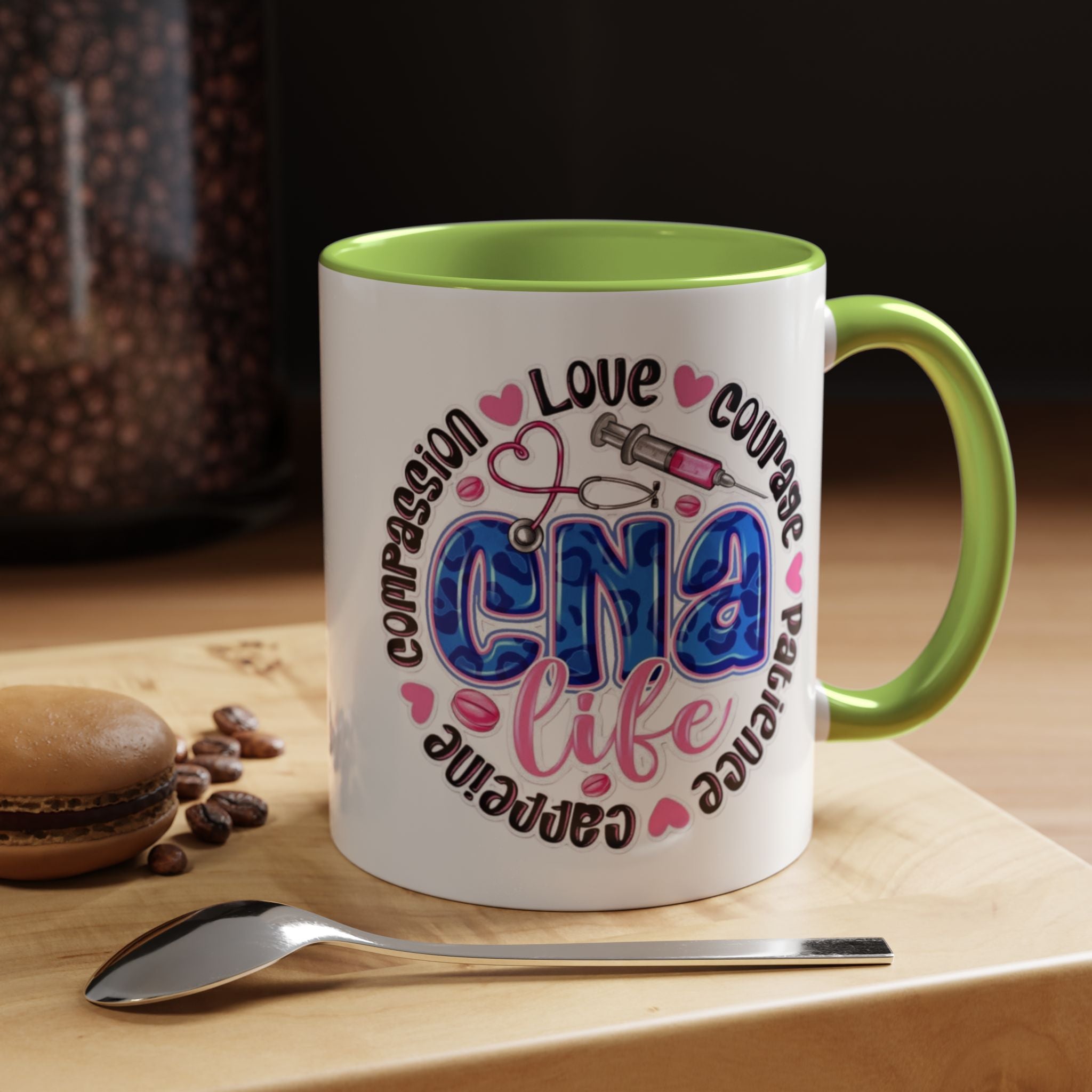 CNA Life Coffee Mug — Compassion, Courage & Patience Accent Mug (11/15oz) Medical Christmas Mug