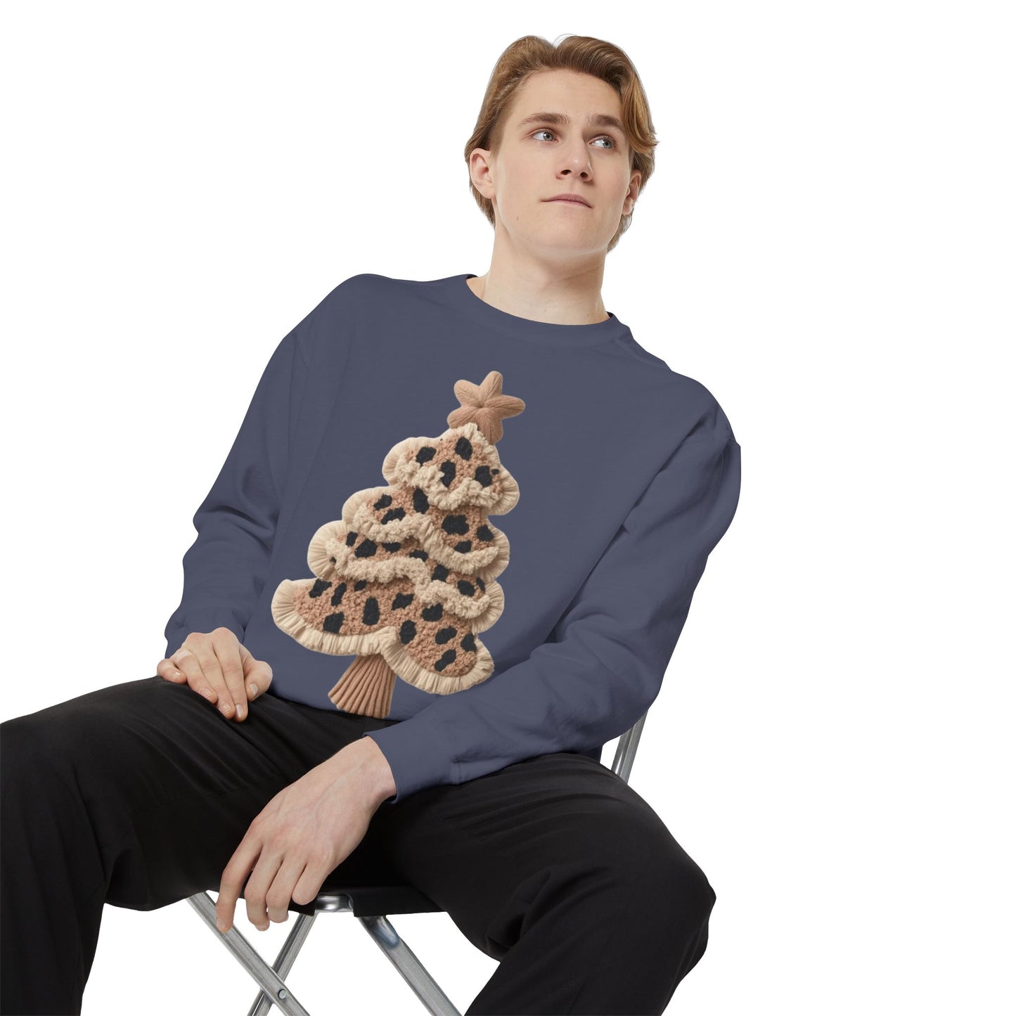 Leopard Knit Christmas Tree Sweatshirt unique festive designs and joyful