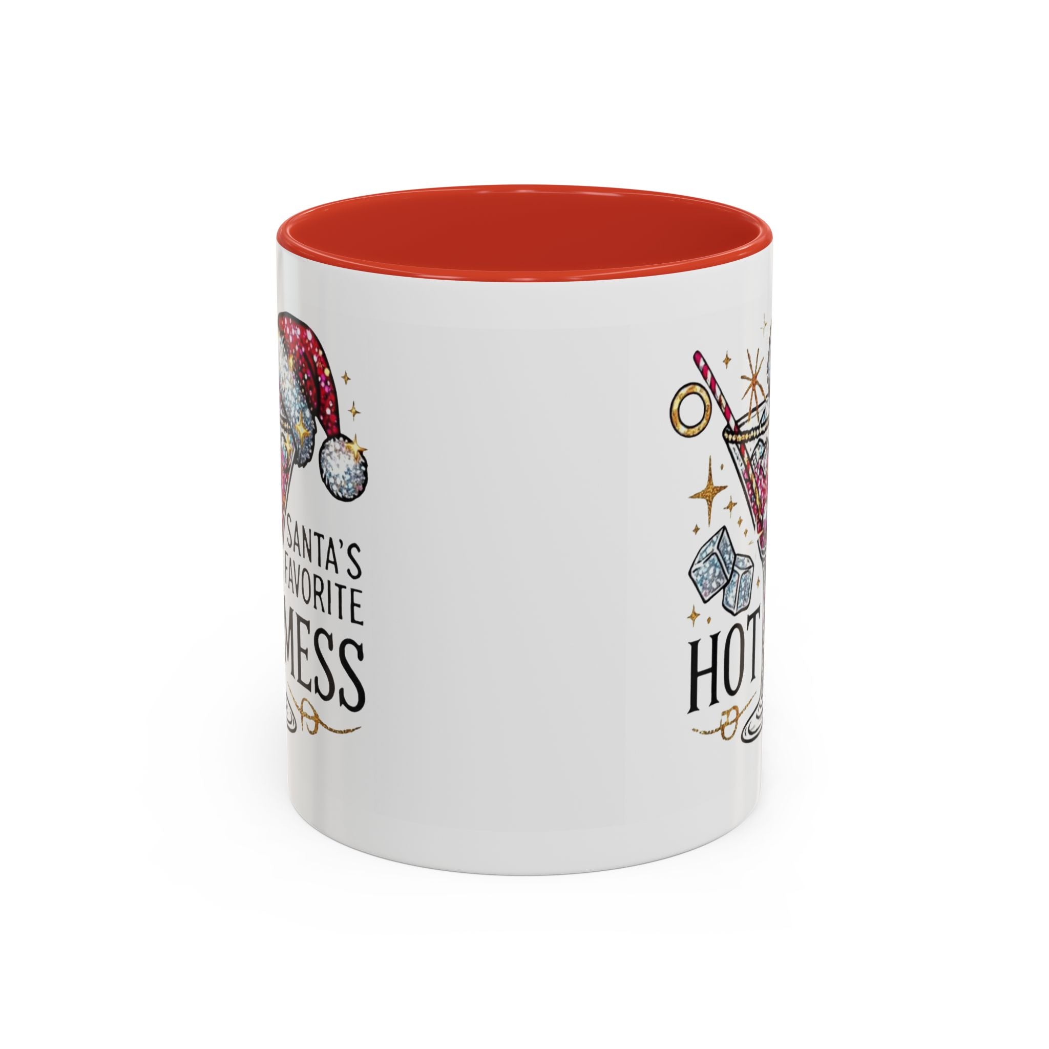 Accent Coffee Mug - "Santa's Favorite Hot Mess" Holiday Cocktail Mug (11/15 oz)
