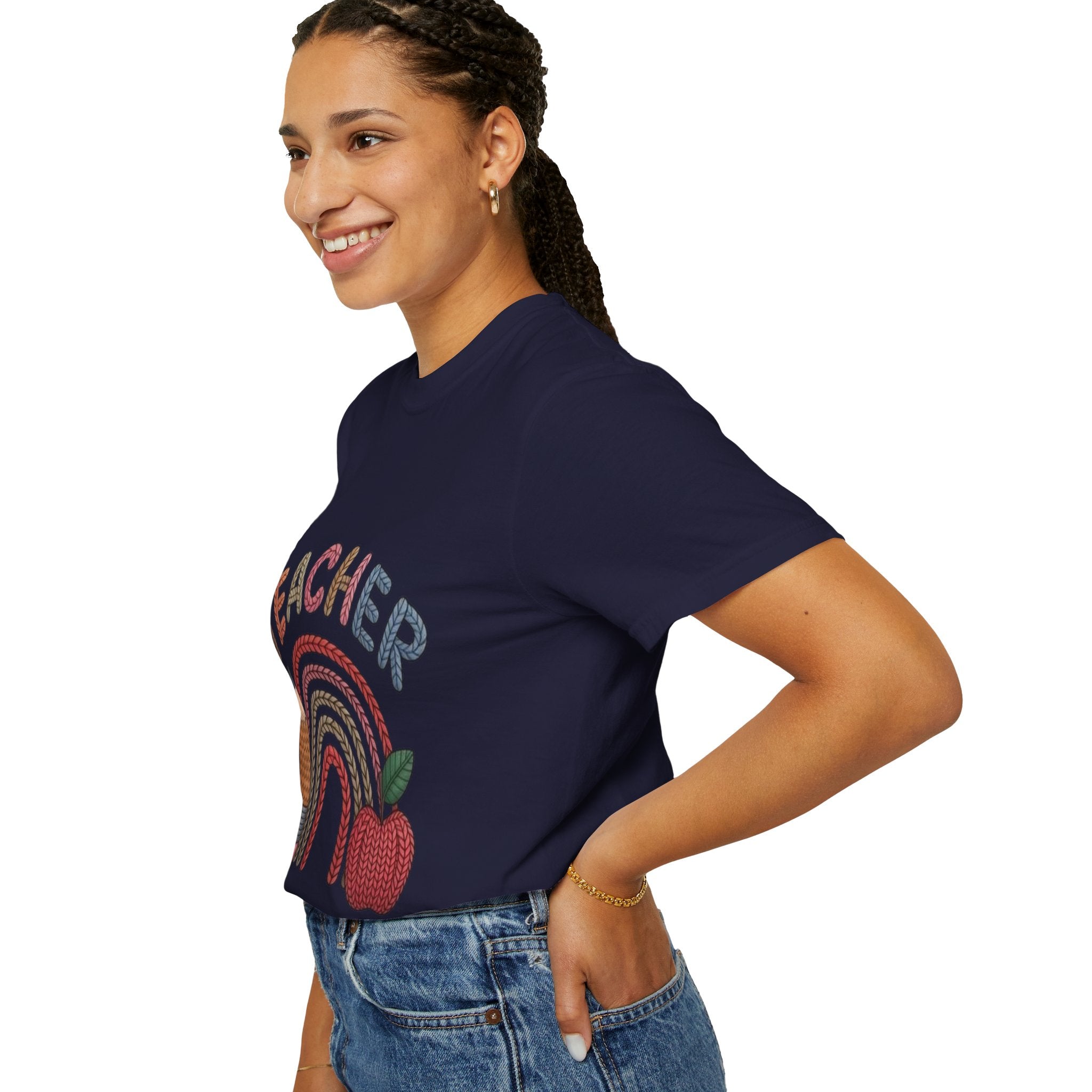 Teacher Rainbow Pencil & Apple T-Shirt — Back-to-School Gift for Educators