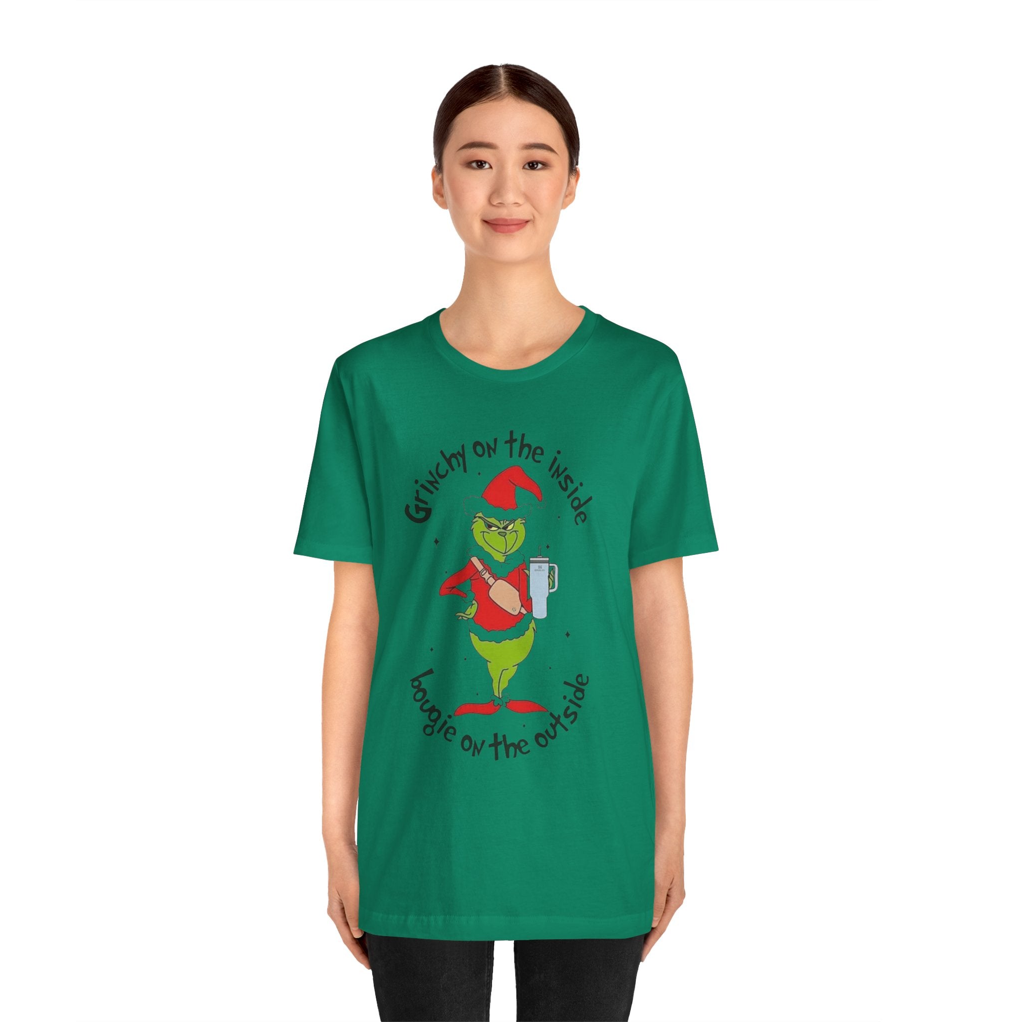 Grinch-Inspired Holiday Tee: 'Grinchy on the Inside, Boogie on the Outside'