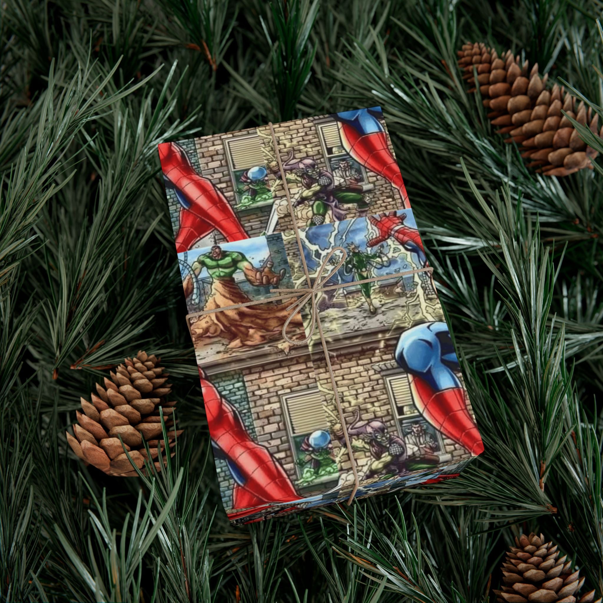Superhero Pattern Gift Wrap Paper Super Heroe Comic Panel Design