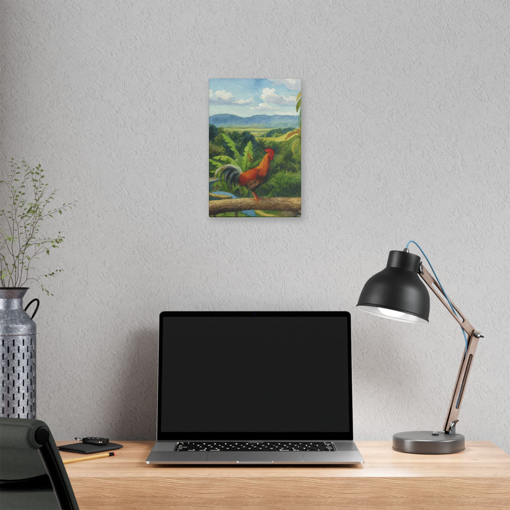 These Puerto Rico inspired Rooster Morning Landscape Canvas