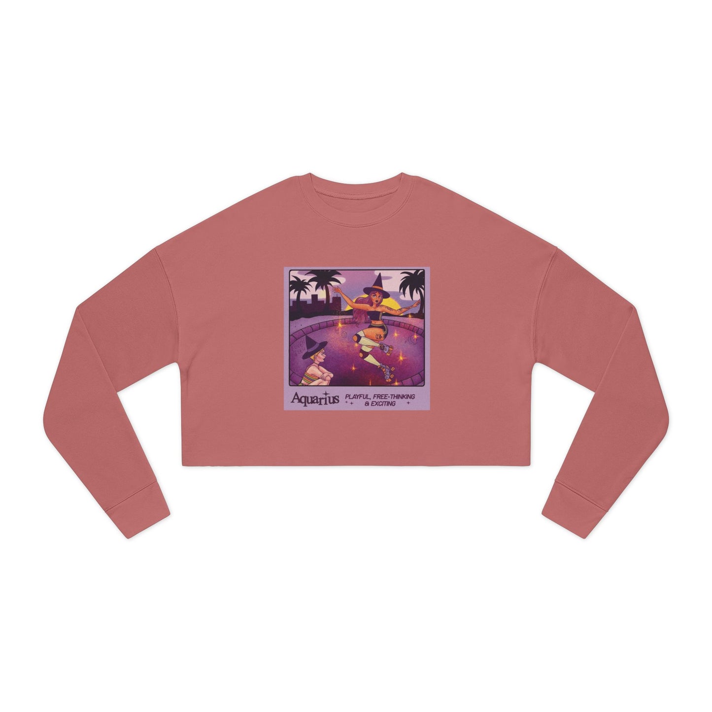 Spooky sweater Vintage-Inspired Women's Cropped Sweatshirt, Cozy Casual Wear, Unique Gift Idea, Trendy Fashion, Astrology Themed