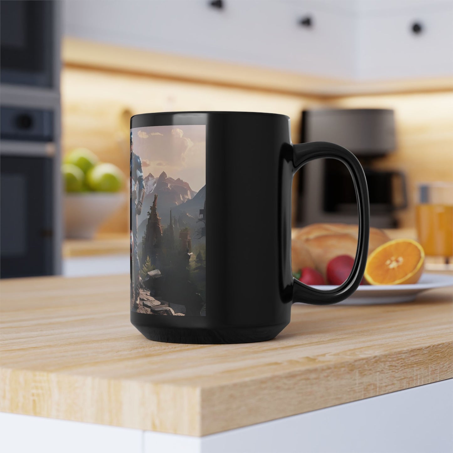 FATHER QUOTE MUG Ergonomic Handle Mug Hot and Cold Beverage Mug  Black Mug, 15oz